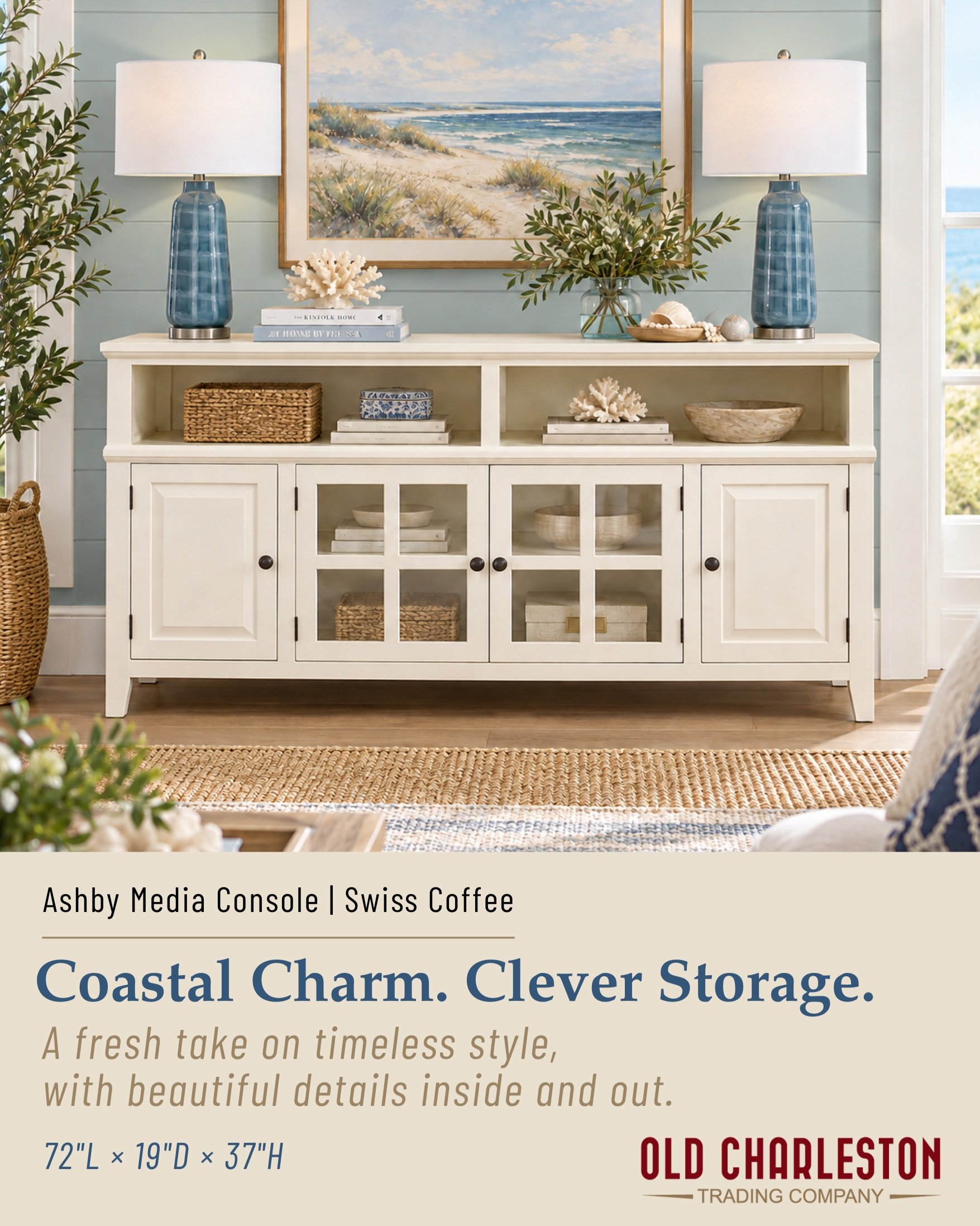 🌊 COASTAL CHARM. CLEVER STORAGE.

Some furniture just has a way of making a room feel like home. 🤍

Meet the Ashby Media Console in Swiss Coffee &mdash; a beautiful blend of relaxed coastal style, timeless design, and everyday functionality.

✨ A s