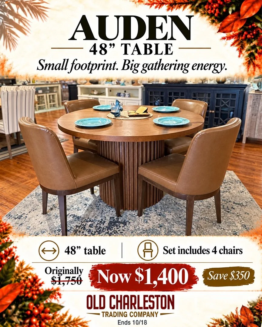 🍂 SMALL TABLE. BIG SAVINGS. LAST CHANCE!

A beautiful table, four comfortable chairs, and $350 back in your pocket? Yes, please! 🙌

Meet the Auden Dining Set &mdash; proof that you don't need a big dining room to make a big impression.

🍽️ 48&quot