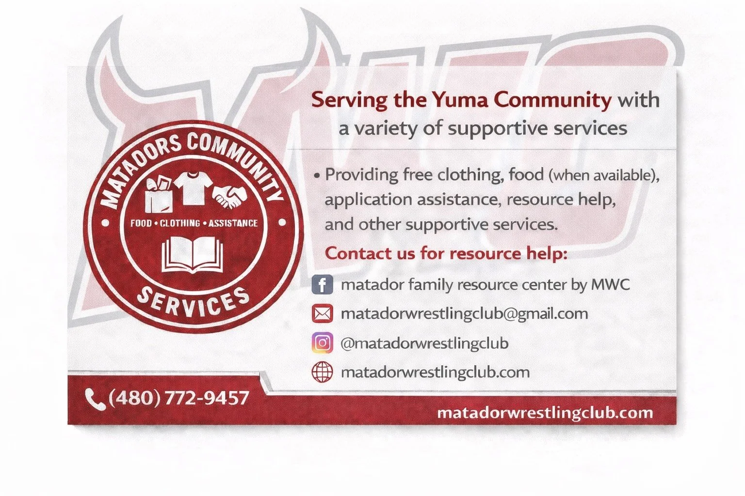 Matador Wrestling Club community donation box