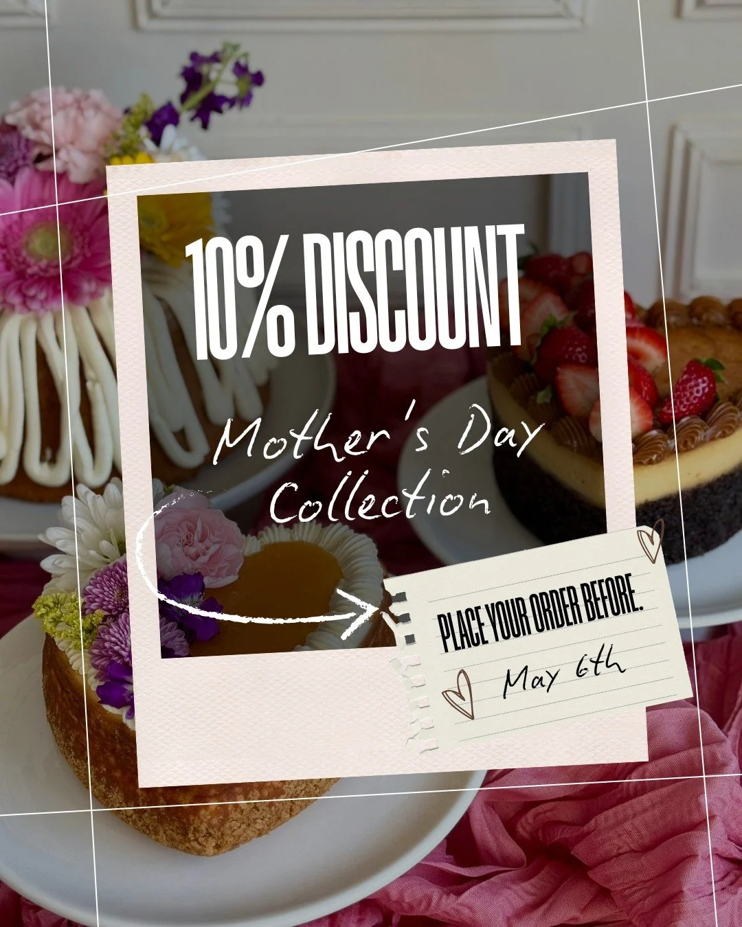 Mother&rsquo;s Day is just around the corner!

Place your order before May 6th and get 10% off.
Valid only for orders scheduled for Friday May 8th, Saturday May 9th, and Sunday May 10th.

Treat Mom to handcrafted quality and amazing flavor. ✨