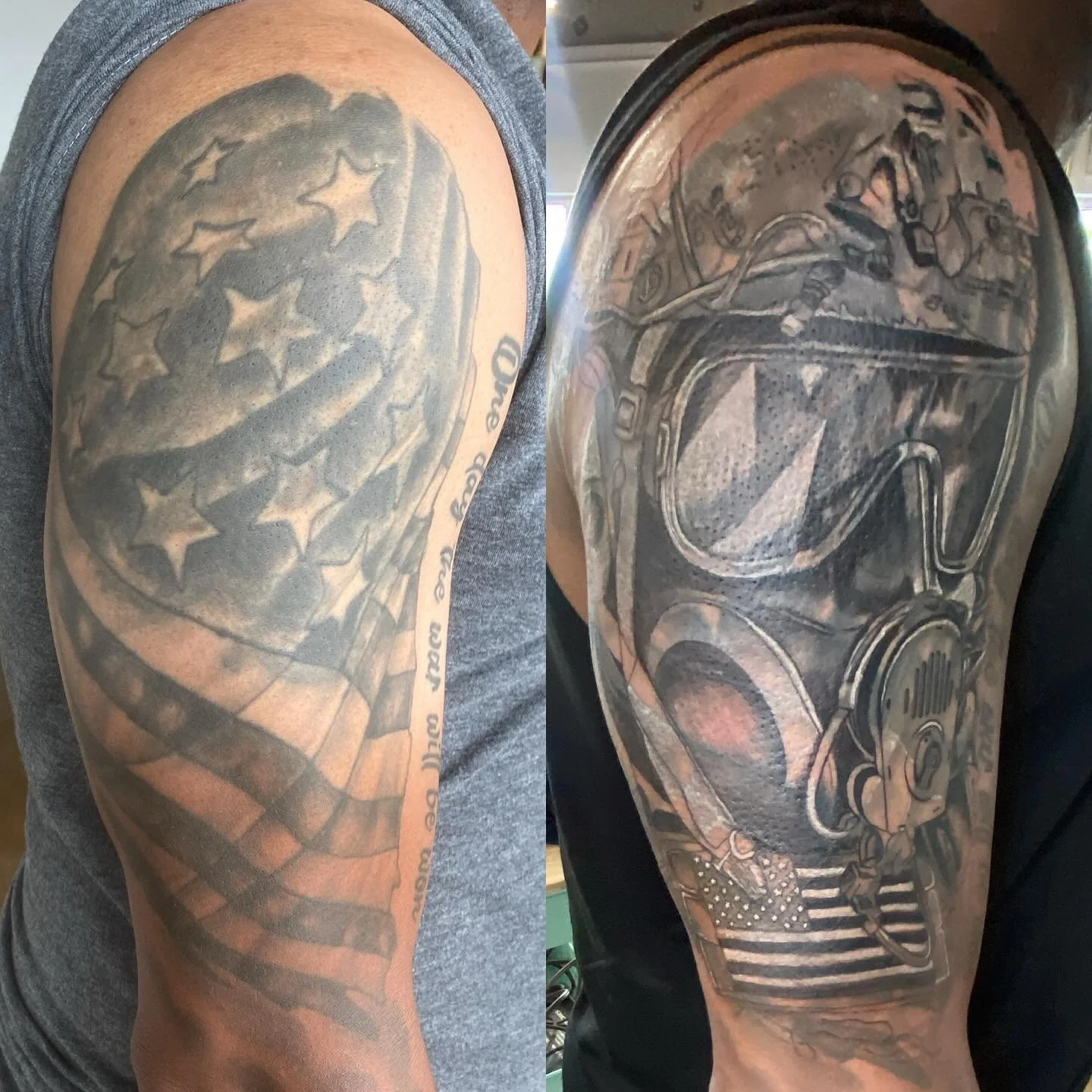 Old flag out, fresh armor in. ππ‘οΈ Coverups aren’t just fixes — they’re transformations.
This is part one for my client with 3 hours of workβ¨ The old flag tattoo wasn’t telling the story my client wanted, so we gave it new