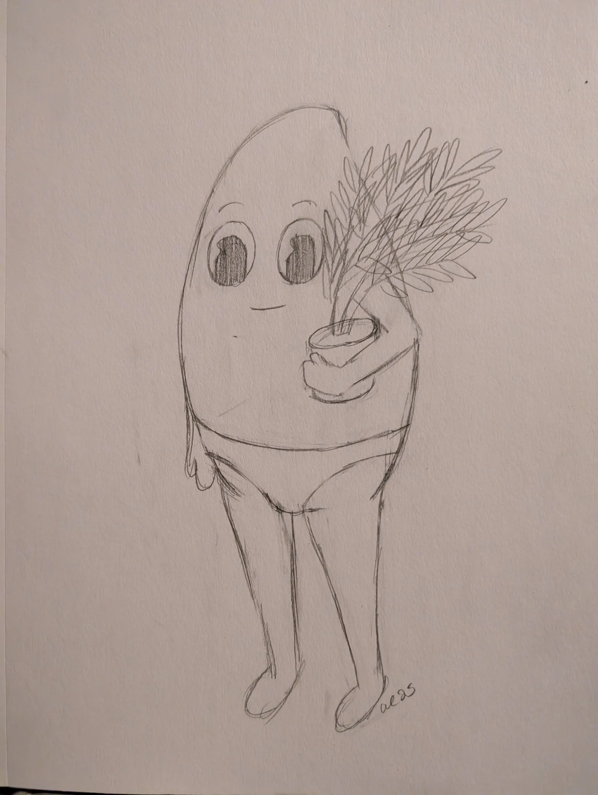 8/31/2025 He got himself a house plant friend!