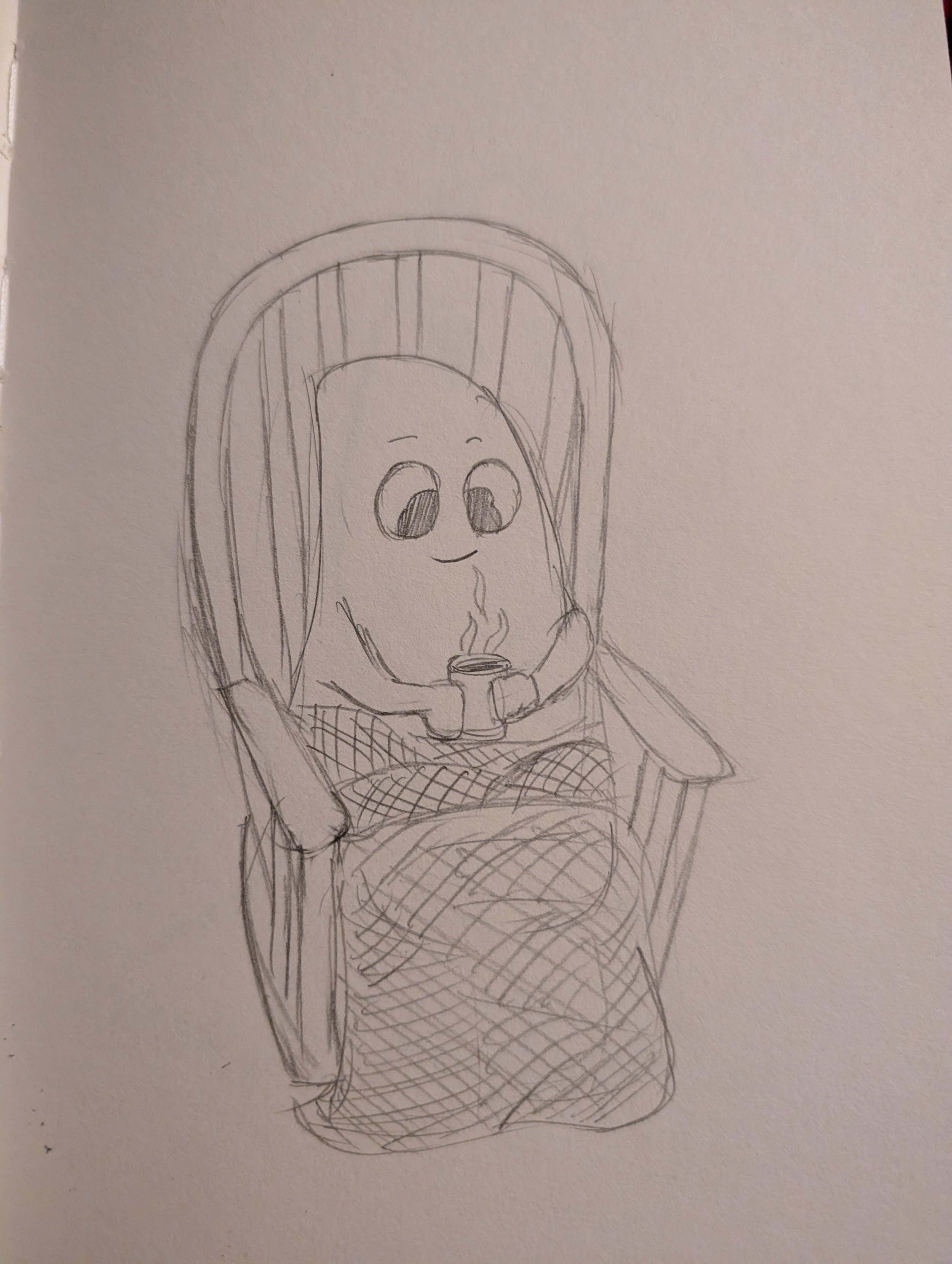 11/07/2025 All cozy in his rocker with his blanket and tea.
Mango boy gang!! This marks the 100th mango boy that I have drawn. And here's to another 100! Mango boy 365 continues!