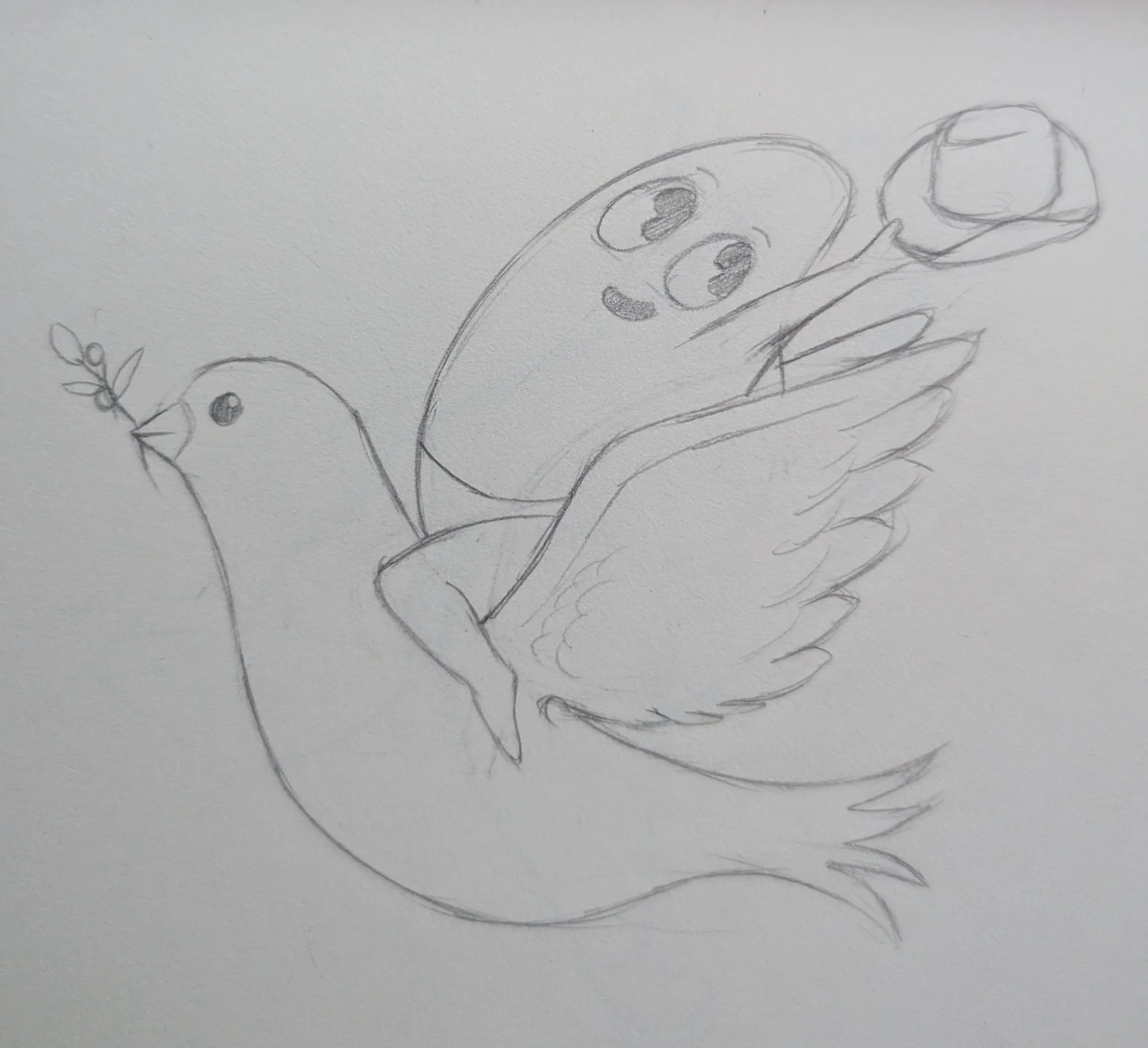12/17/2025 I was tired trying to come up with more designs and asked my boyfriend who was also tired and he said "mango boy riding a Christmas dove of peace with a cowboy hat" so there you have it folks.