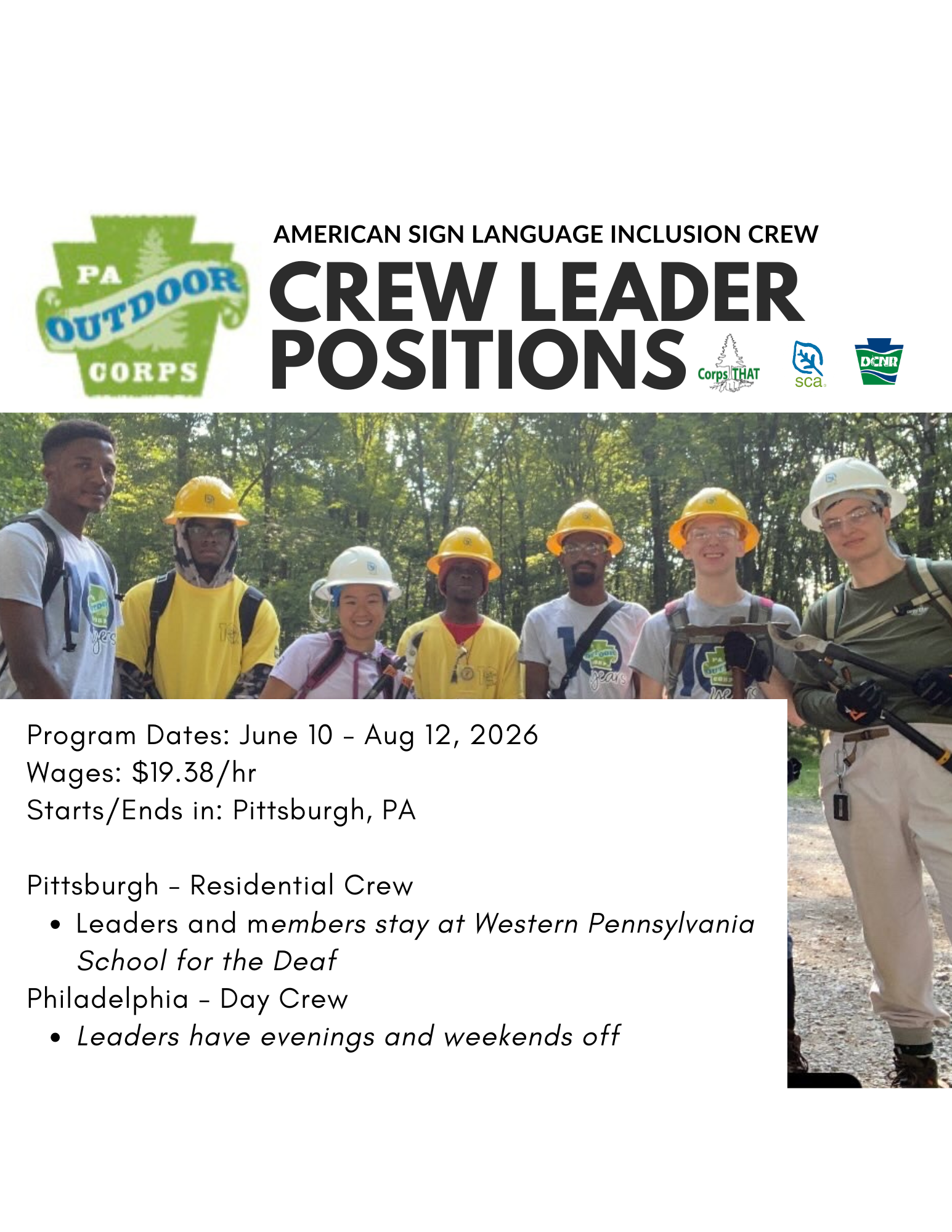 Pennsylvania Outdoor Corps - Crew Leaders