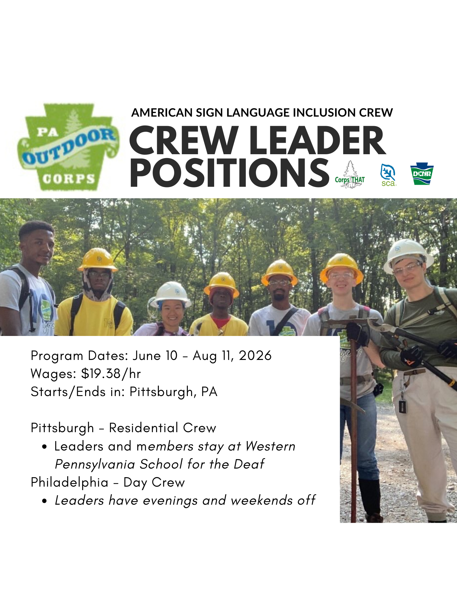 Pennsylvania Outdoor Corps - Crew Leaders
