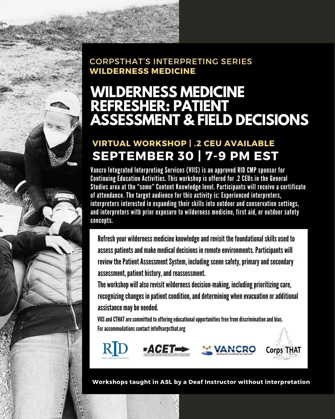 Wilderness Medicine Refresher: Patient Assessment &amp; Field Decision Making - 0.2 CEUs Offered