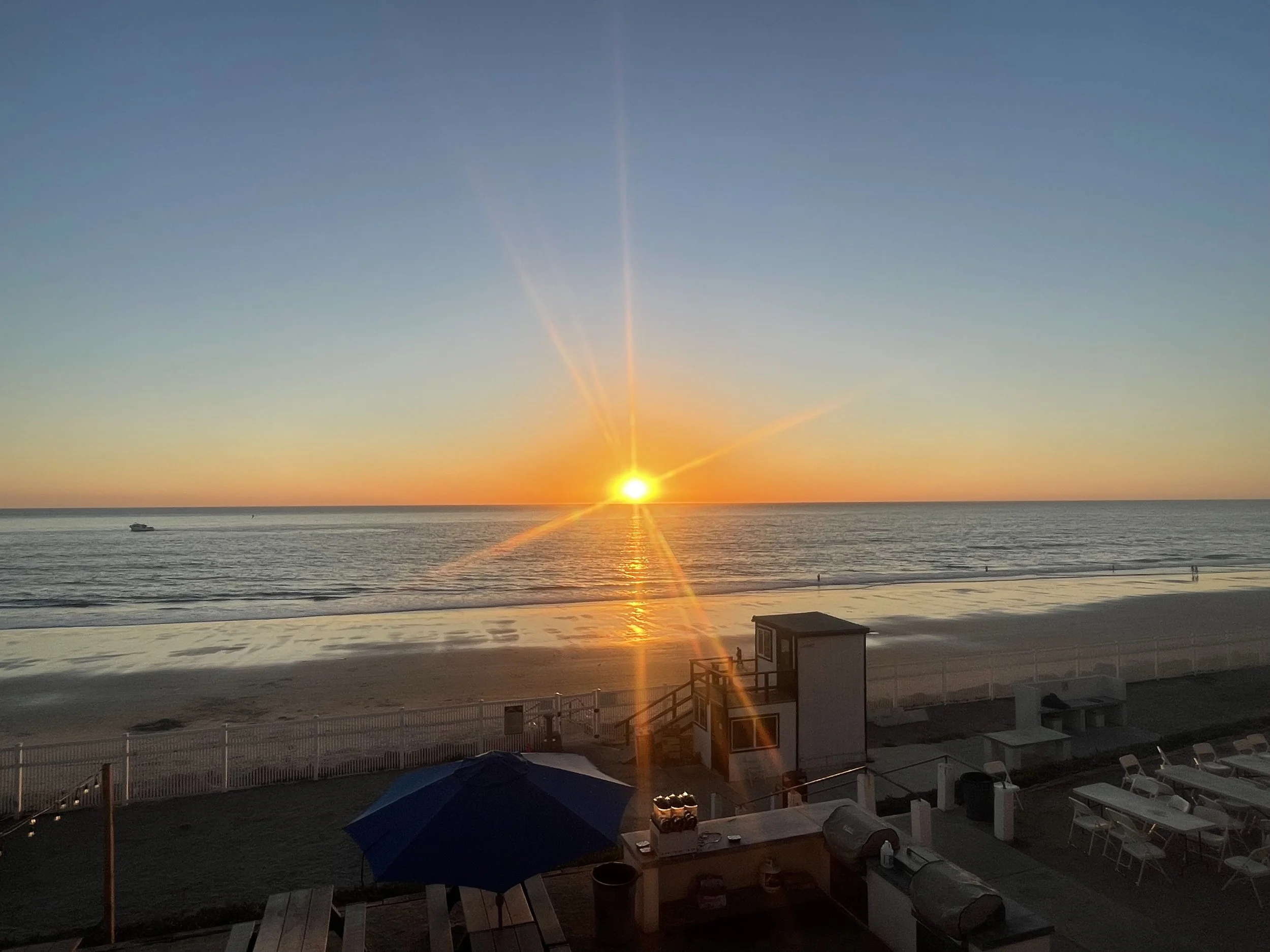 Sunset on the Pacific Ocean at the Oceanside United Reformed Church