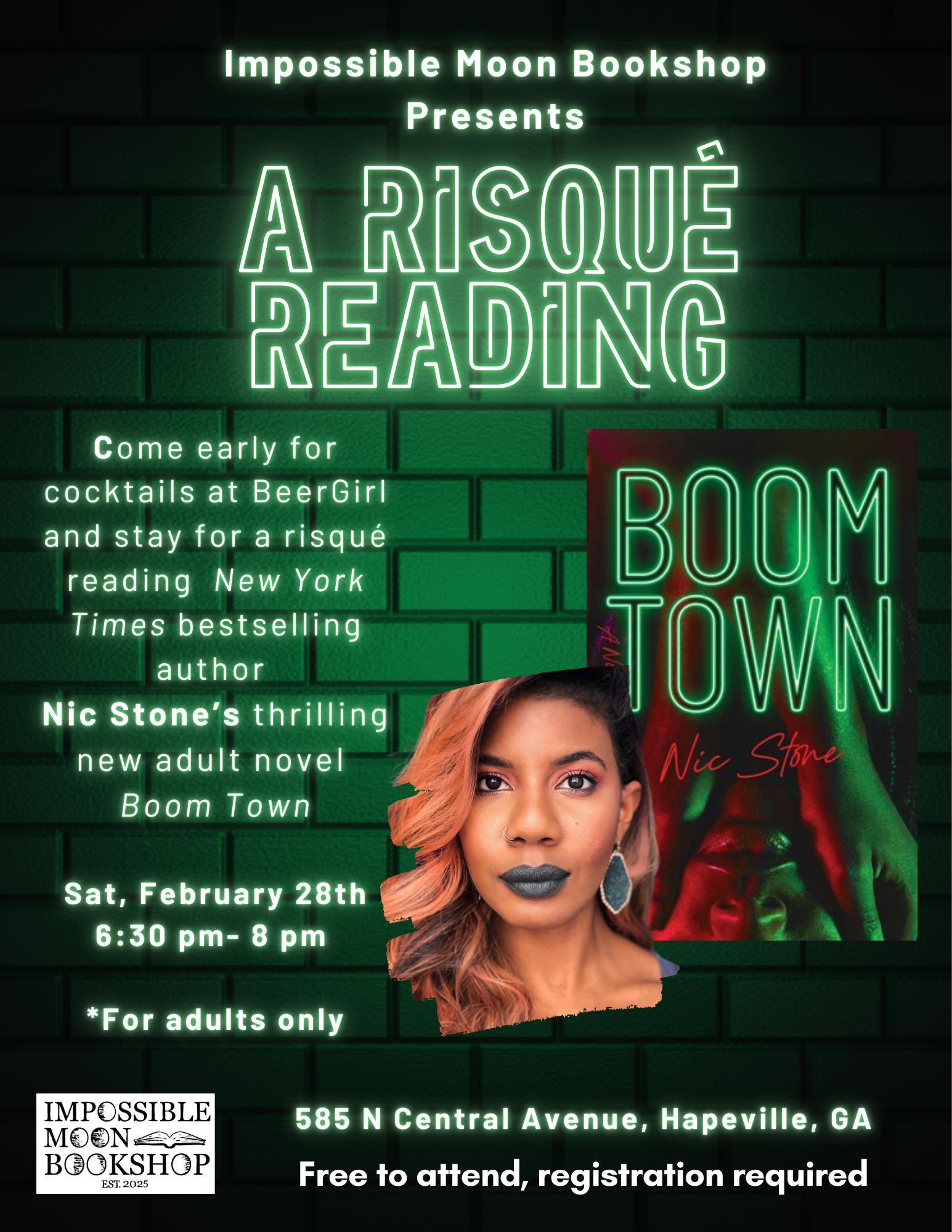 A Risqué Reading: BOOM TOWN with Bestselling Author Nic Stone