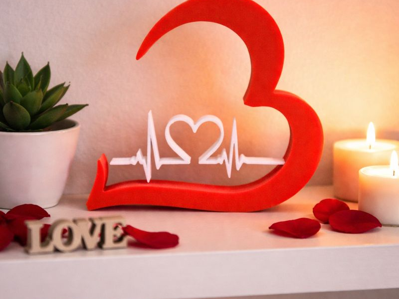 Coeur avec fréquence cardiaque