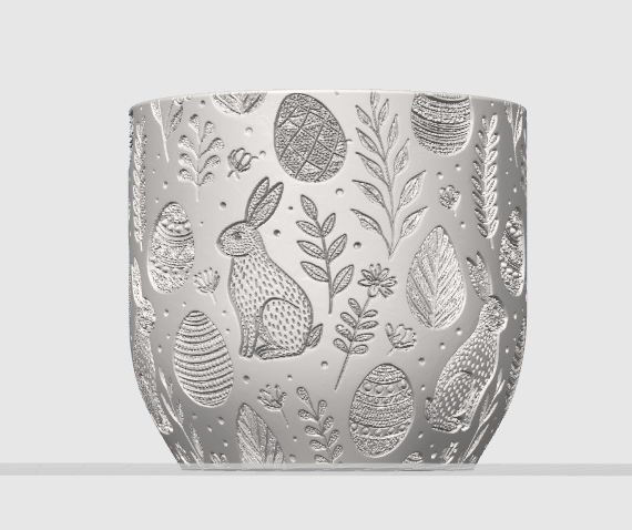 POT AVEC MOTIF LAPIN OEUF - PAQUES