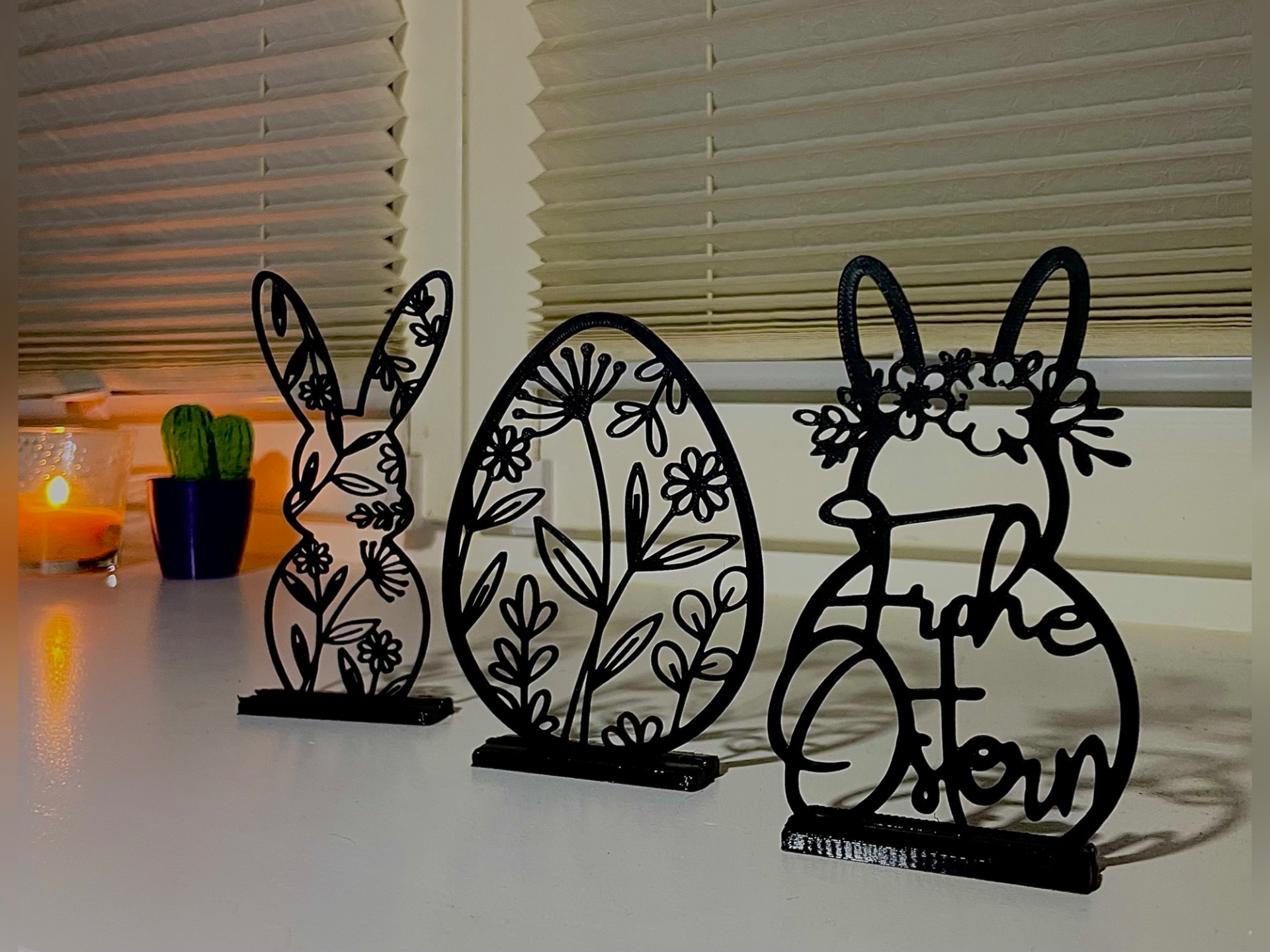 LOT 3 DECO LAPIN OEUF CHAT - PAQUES