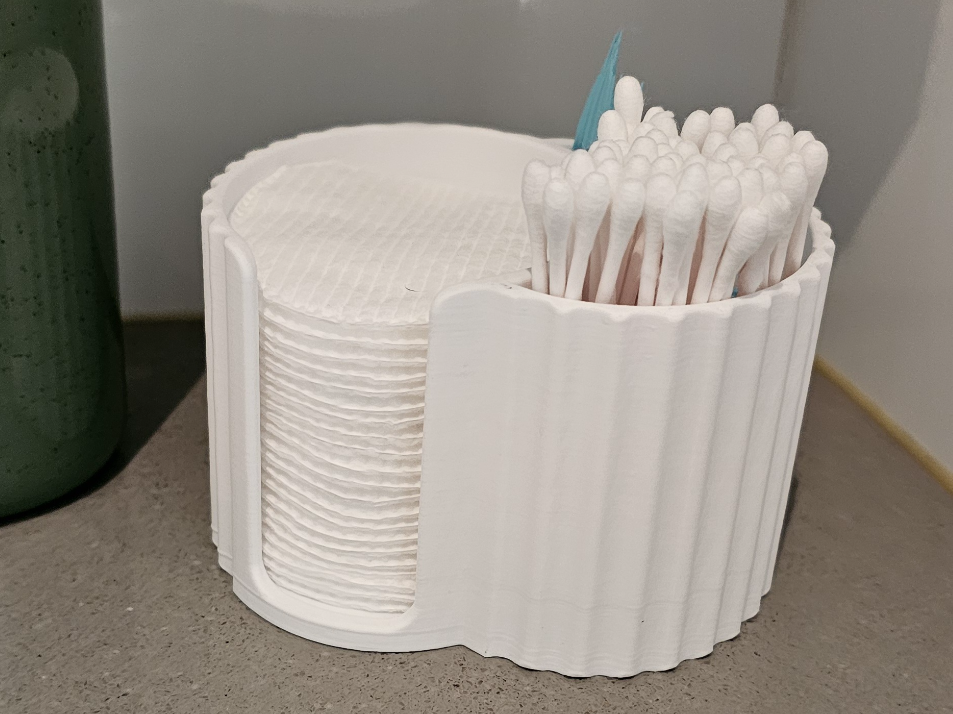 Rangement coton-tige et disques démaquillants