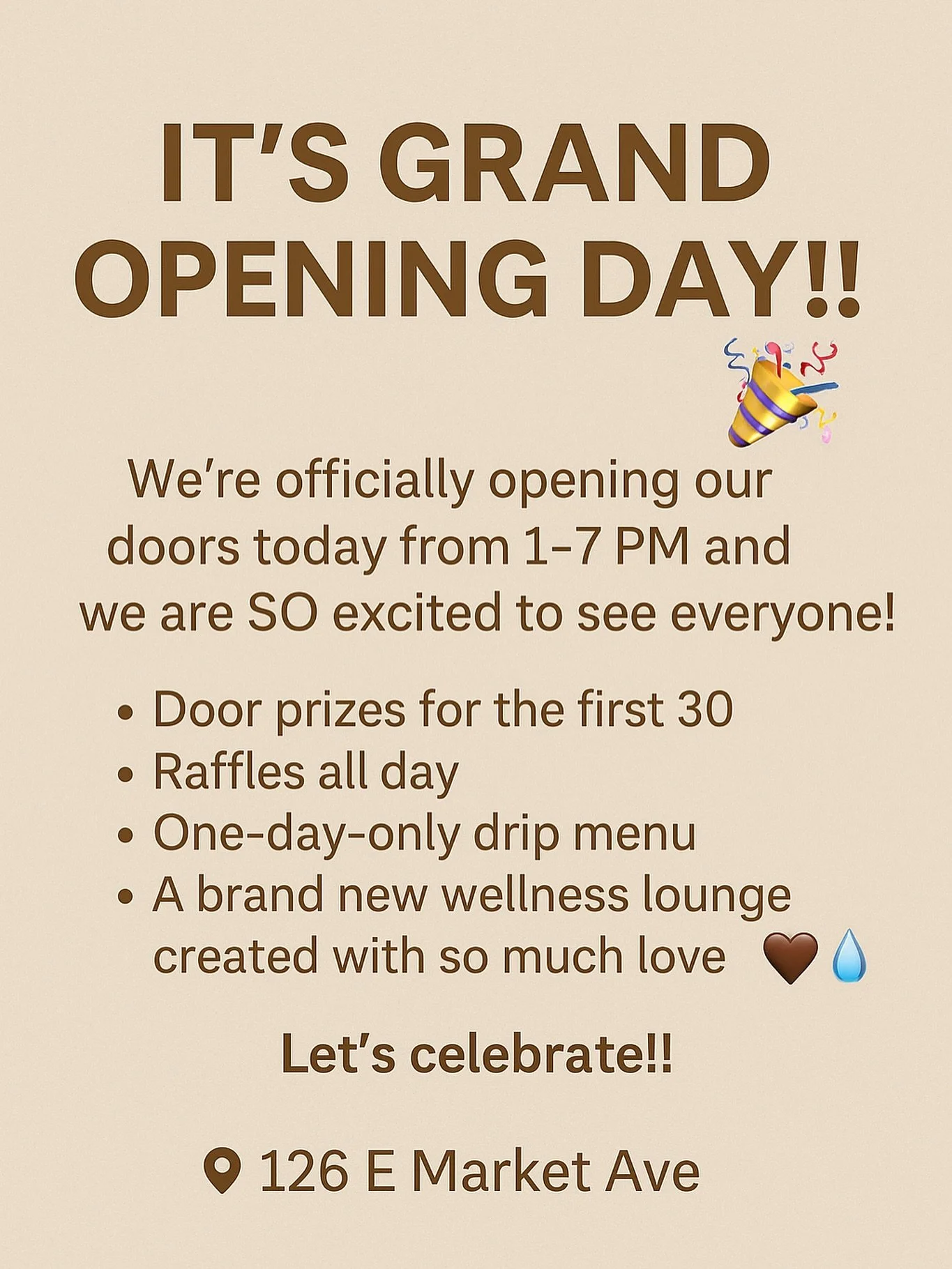 It&rsquo;s Grand Opening Day!!! 🤎✨
We open at 1 PM, come see us!