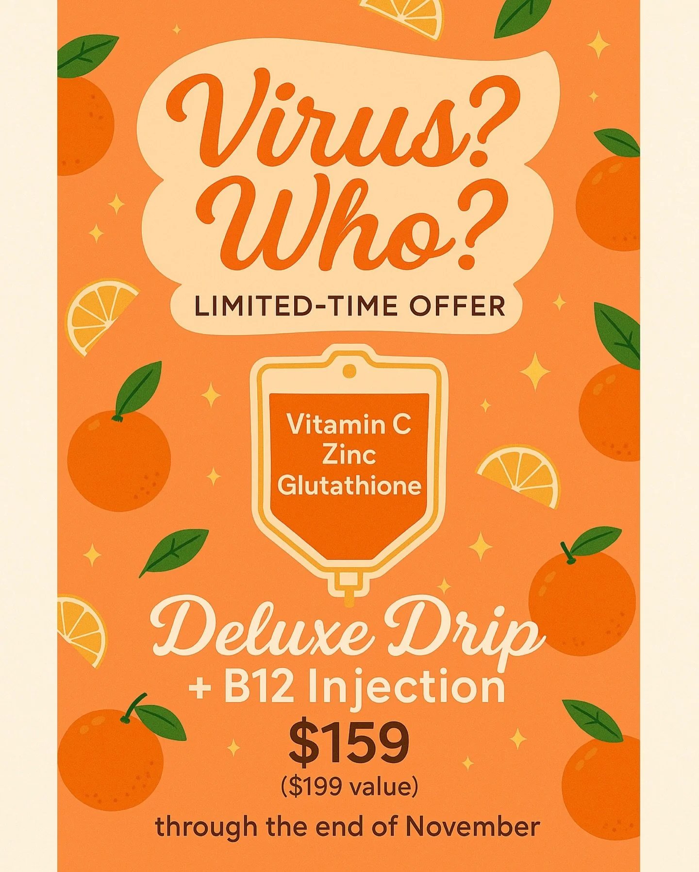Sick season is out here choosing VIOLENCE. Not today, germs. Not. Today. ✋

Vitamin C &bull; Zinc &bull; Glutathione &bull; Hydration AKA: the immune-season dream team.

A little support goes a long way. 
Feeling run-down? Everyone around you soundin