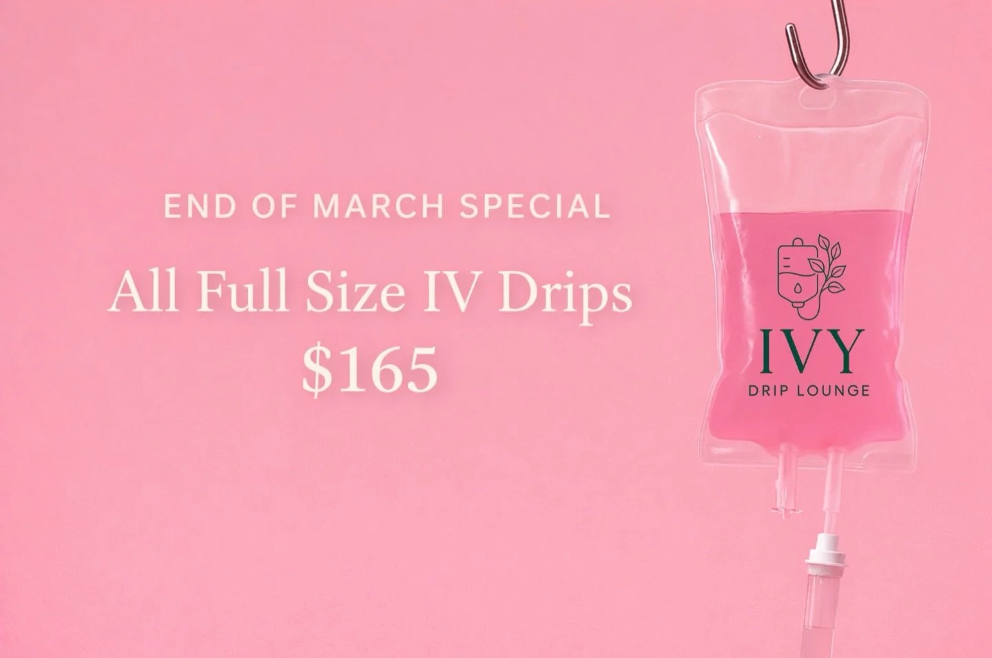 Okayyyy we&rsquo;re doing it 👀💧

✨ END OF MARCH SPECIAL ✨
All full-size IV drips &rarr; $165

Come cuddle up, get cozy, and let us take care of you!  Limited time only, don&rsquo;t miss your chance to hydrate, recharge, and feel your best! 💗

Walk
