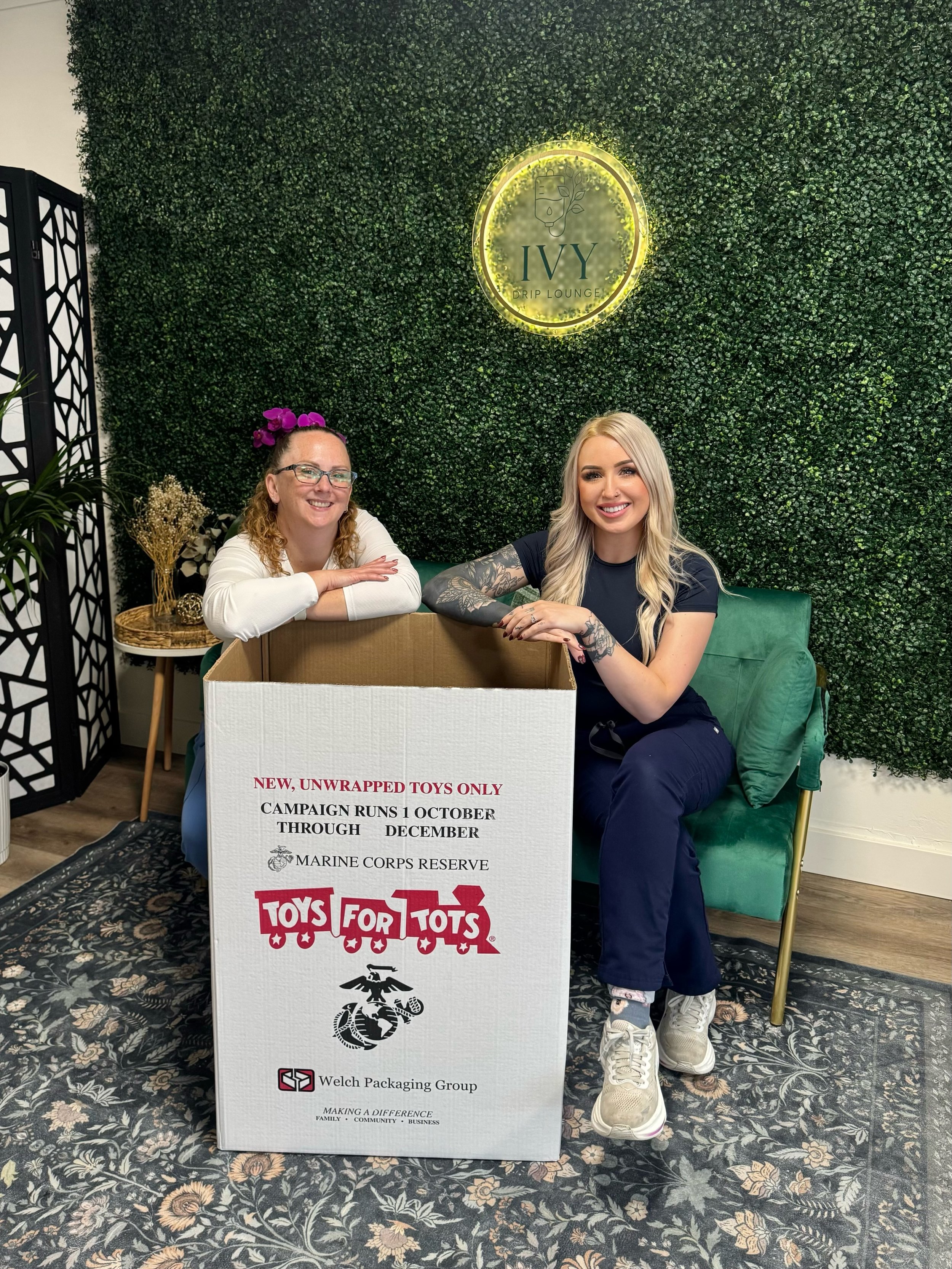 🎄🧸 We&rsquo;re so grateful to share that IVY Drip Lounge will be a Toys for Tots drop-off location this holiday season! &hearts;️

If you&rsquo;d like to help make Christmas a little brighter for a local child or teen, you can drop off new, unwrapp