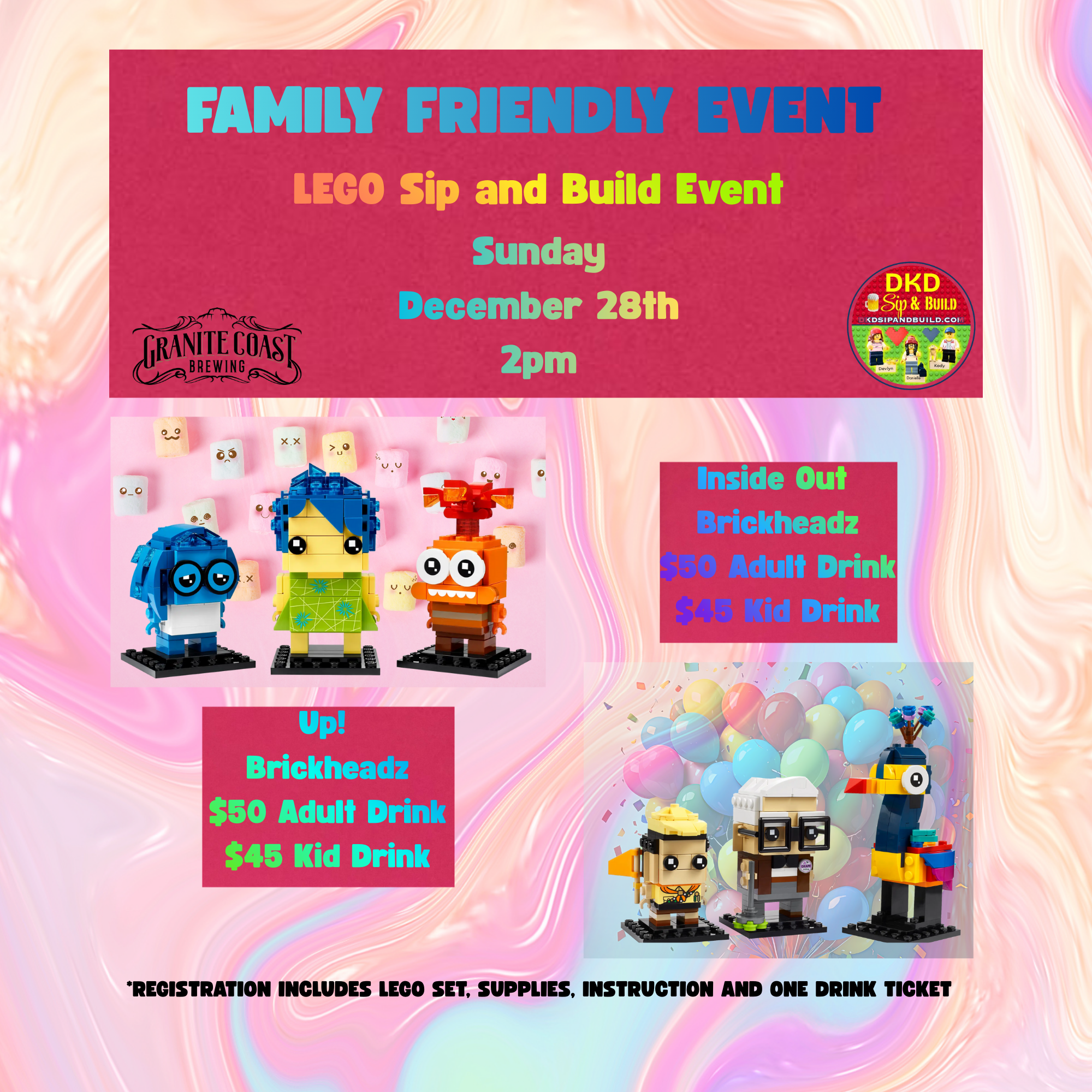 Granite Coast Brewing - Disney Pixar Inside Out and Up Brickheadz Build