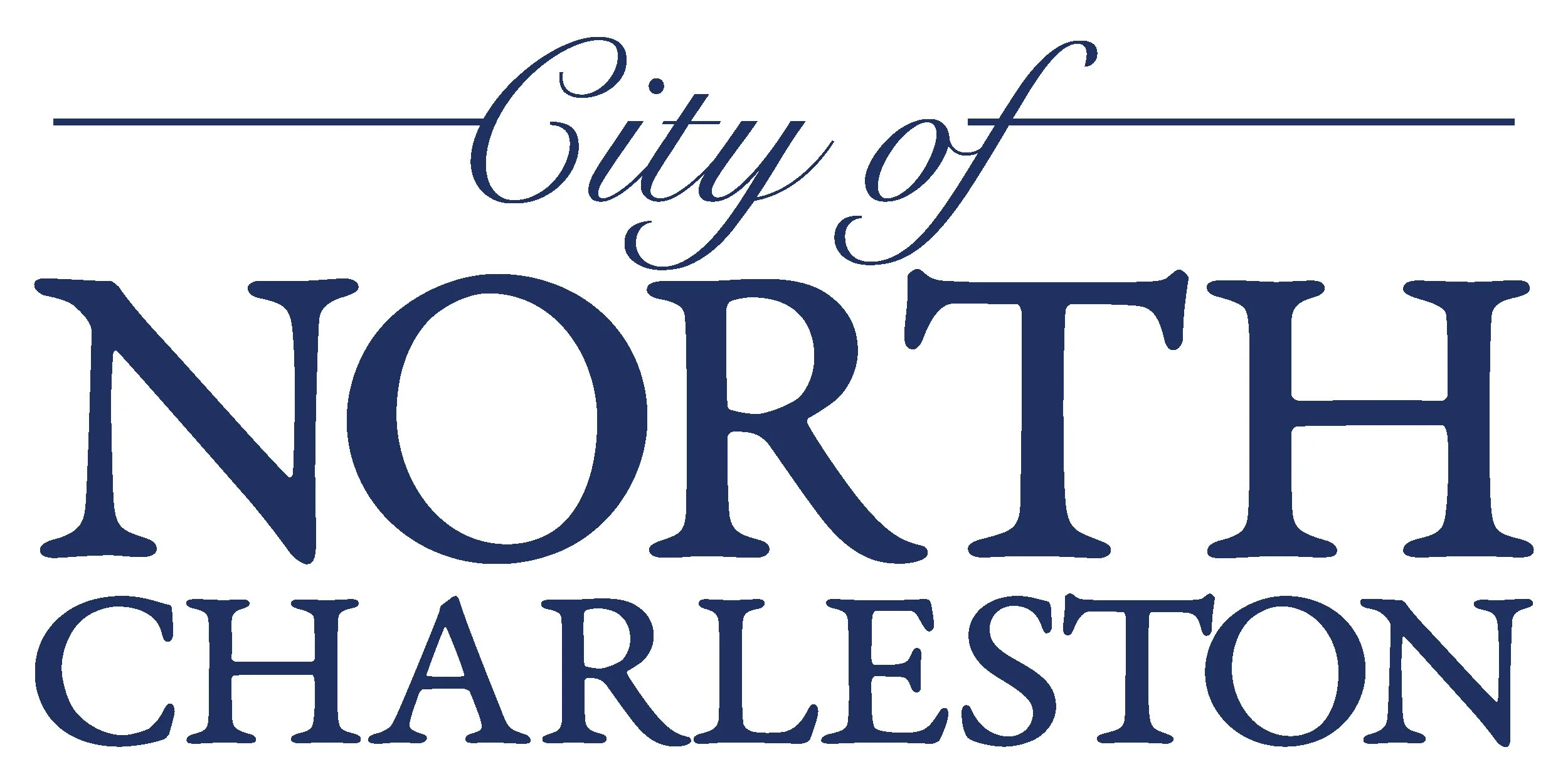 City of North Charleston blue lettering logo