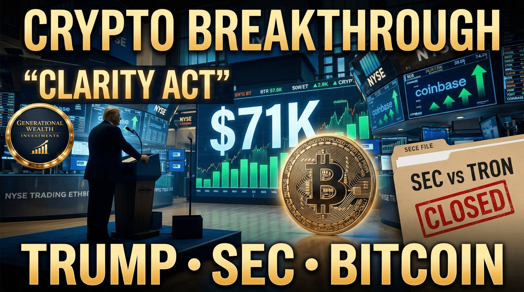Trump Backs CLARITY Act, SEC Closes TRON Case & Bitcoin Holds $71K  Major Crypto Breakthrough thumbnail.png