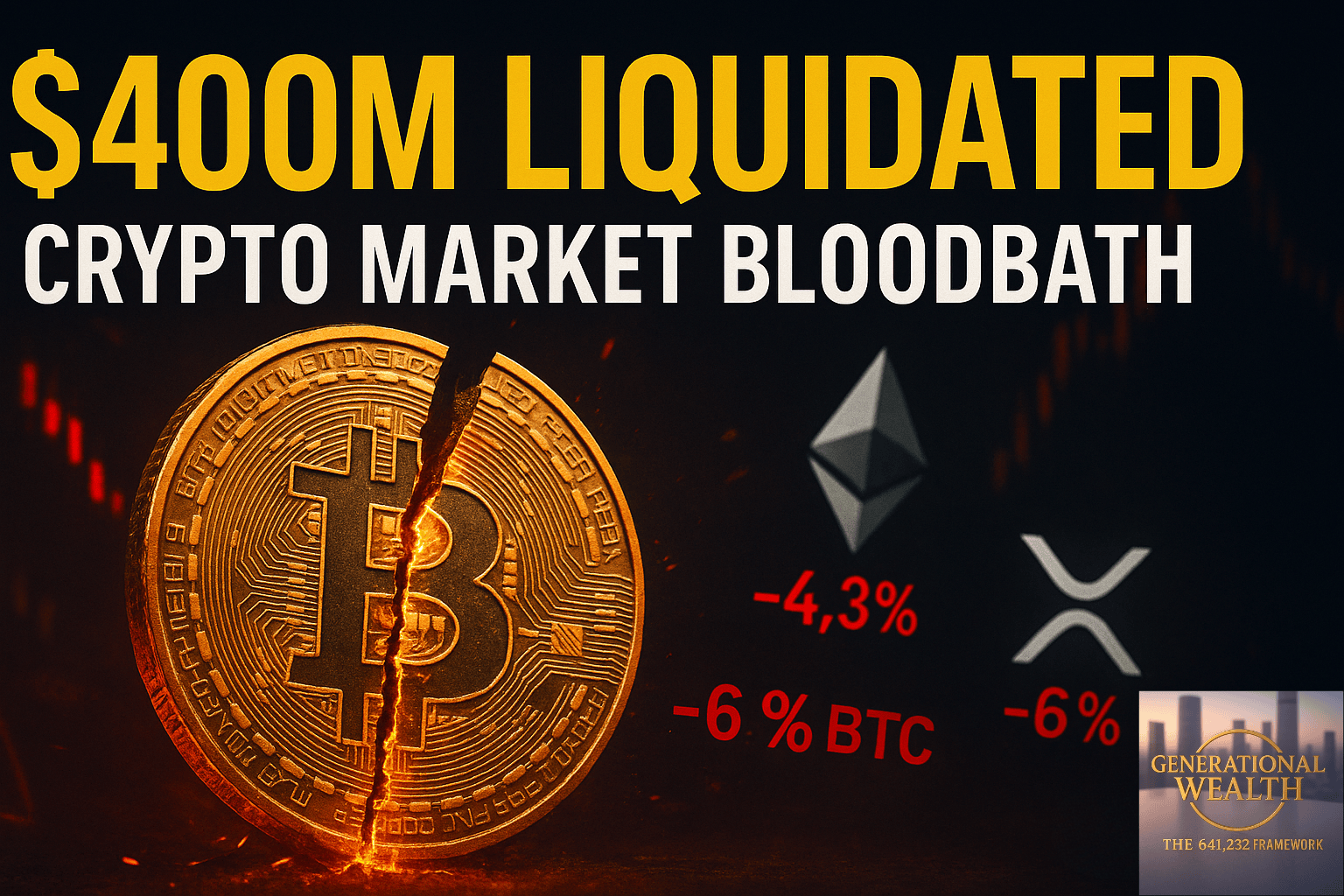 Crypto Market Crash: $400 Million Liquidated as Bitcoin, Ethereum, and Altcoins Plunge