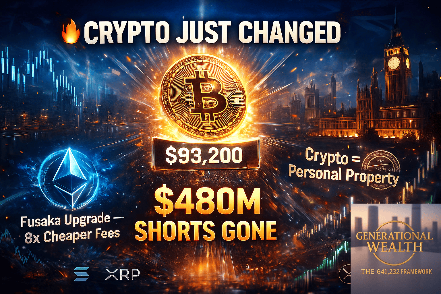 Bitcoin Liquidates $480M, Ethereum Gets 8× Cheaper &amp; the UK Declares Crypto “Personal Property”