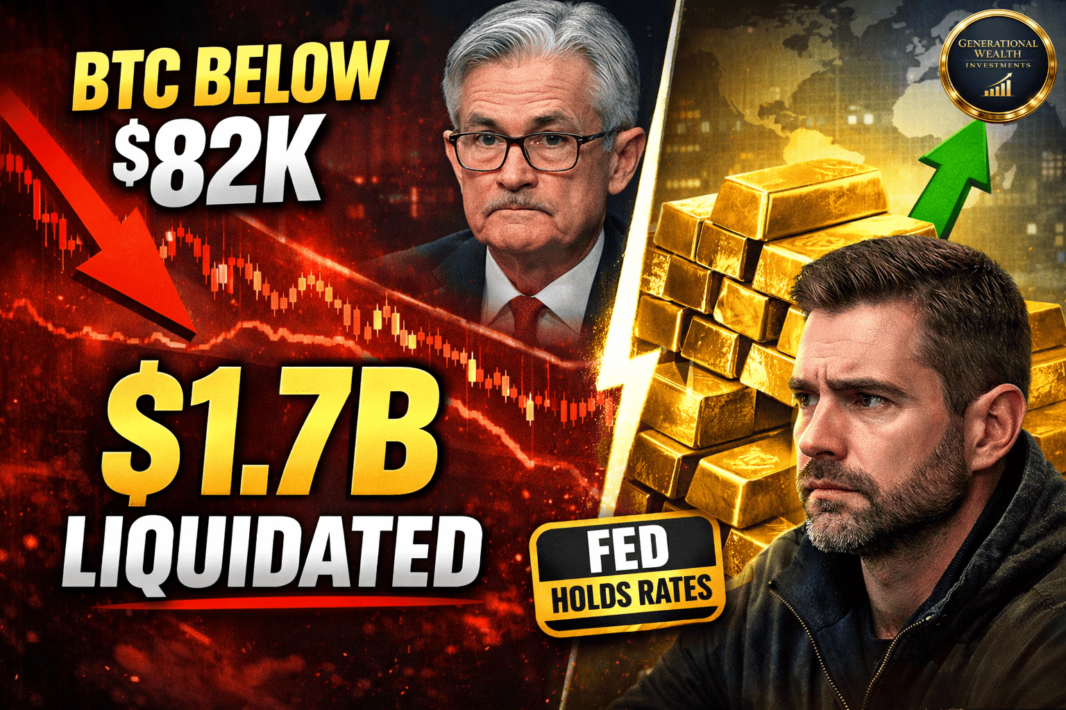 Fed Holds Rates, $1.7B Liquidations Rock Crypto, Bitcoin Drops Below $82K: What It Means for Markets Today