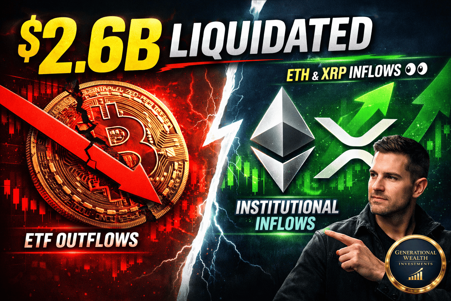 Bitcoin Crashes to Post-Election Lows as Liquidations Surge and ETF Flows Split Between BTC, ETH, and XRP