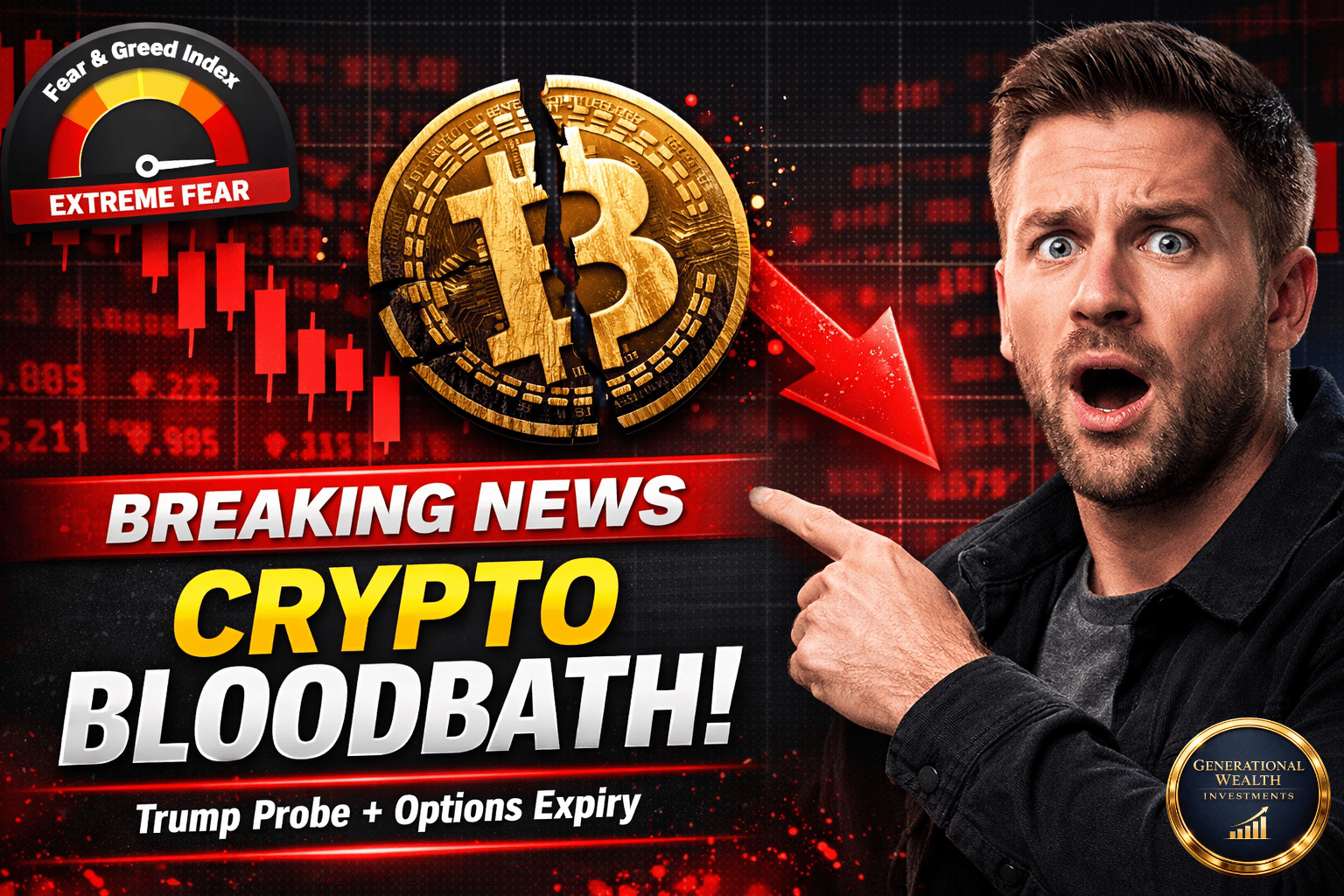 Bitcoin Hits 15-Month Low as $682 Million in Liquidations Rock Crypto Markets — Trump Crypto Probe and Options Expiry Add Fuel