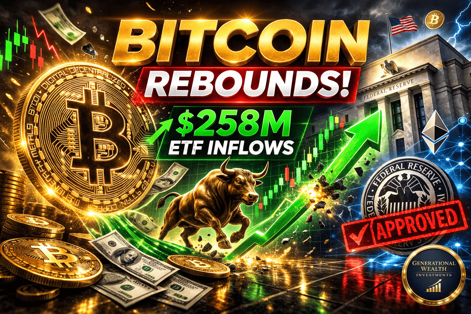 Bitcoin Rebounds to $66K as $258M ETF Inflows Return and Fed Targets Crypto Debanking