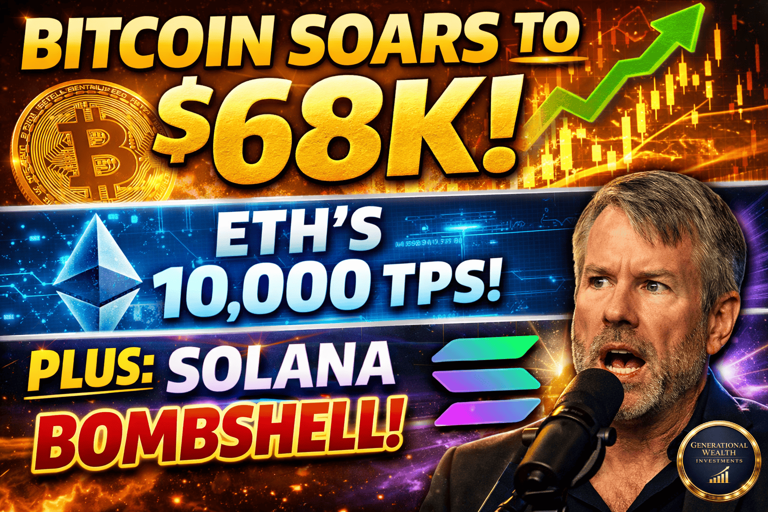 Bitcoin Rebounds Above $68K, Ethereum Roadmap Targets 10,000 TPS, and Solana Enters the Digital Credit Era