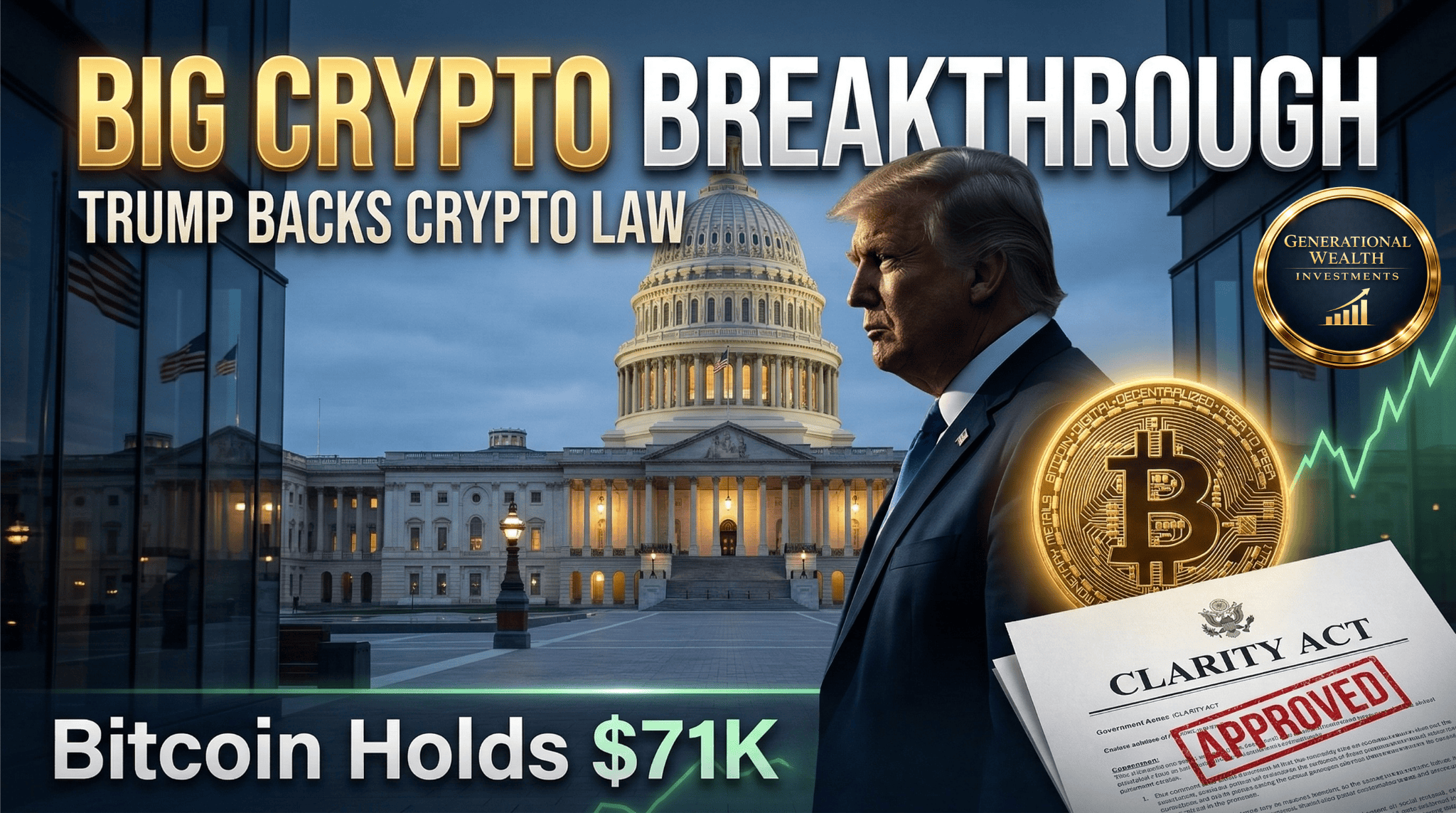 Trump Endorses CLARITY Act, Bitcoin Holds Above $71K, and NYSE Investor Backs $25B Crypto Exchange