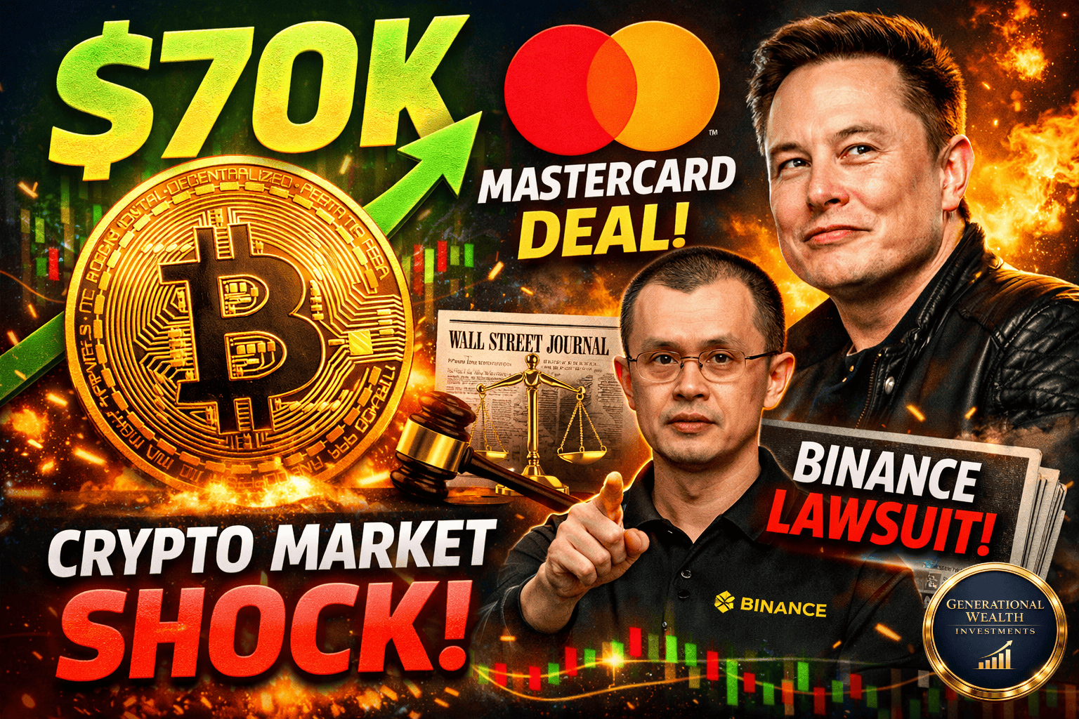 Bitcoin Reclaims $70,000 as CPI Cools, Mastercard Expands Crypto Partnerships, and Binance Fires Back at Regulators