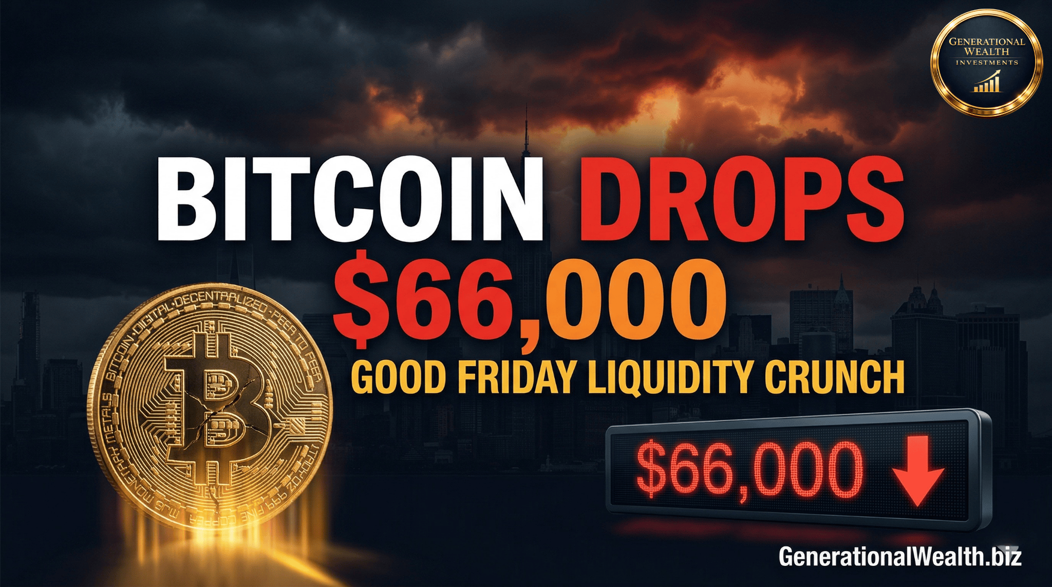 Bitcoin Drops Below $66K: Good Friday Liquidity Crunch, Leveraged ETF Filings &amp; Geopolitical Pressure