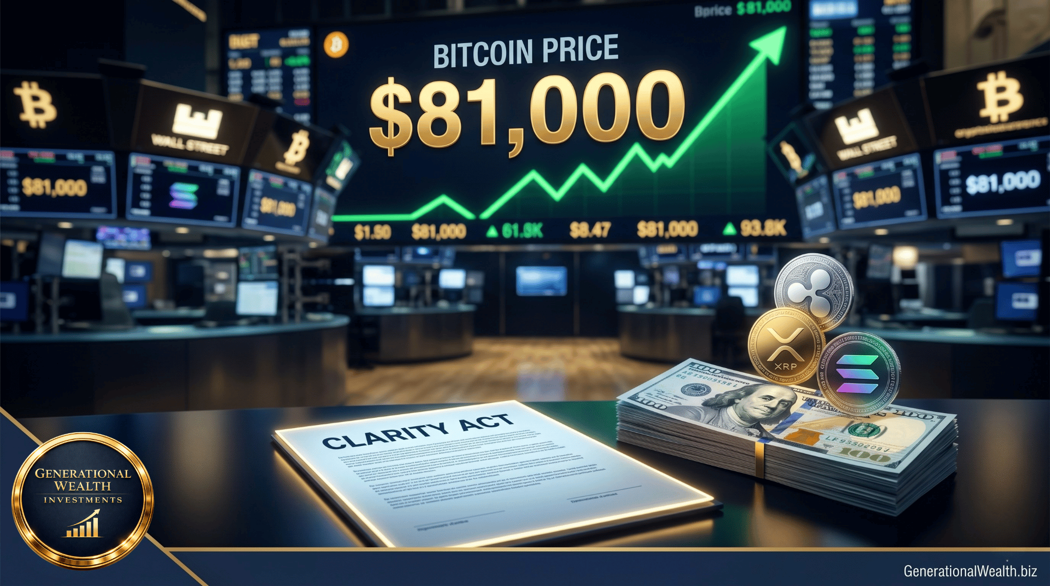 Bitcoin Holds $81K as CLARITY Act Advances, Ripple Lands $200M, and Institutional Capital Returns
