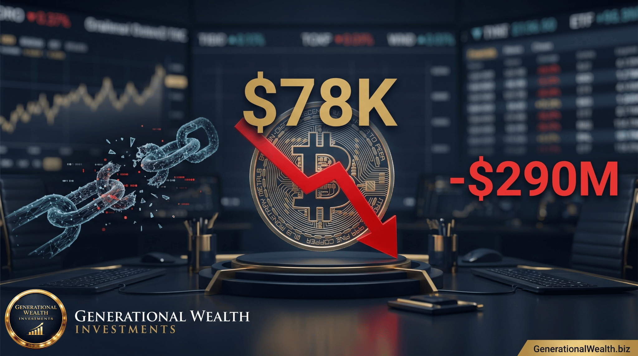Bitcoin Drops to $78K, THORChain Exploit, and $290M ETF Outflows: Crypto Market Recap