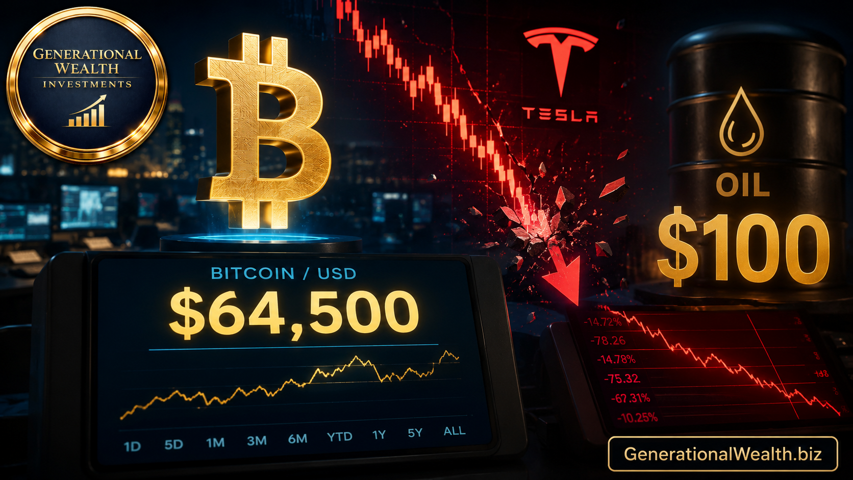 Bitcoin Holds $64,500 as Tesla's Worst Earnings Reaction Ever Erases $800 Billion From Big Tech | Market Recap July 26, 2026