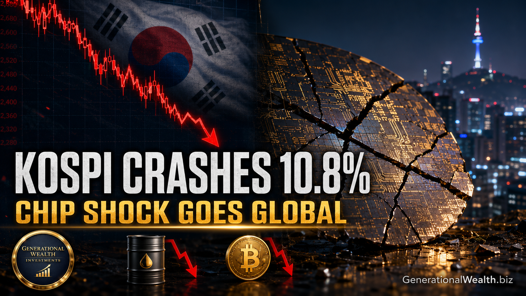 Kospi Crashes 10.8% as China's Chip Breakthrough Rattles Semiconductors — Oil Suffers Biggest Drop Since April