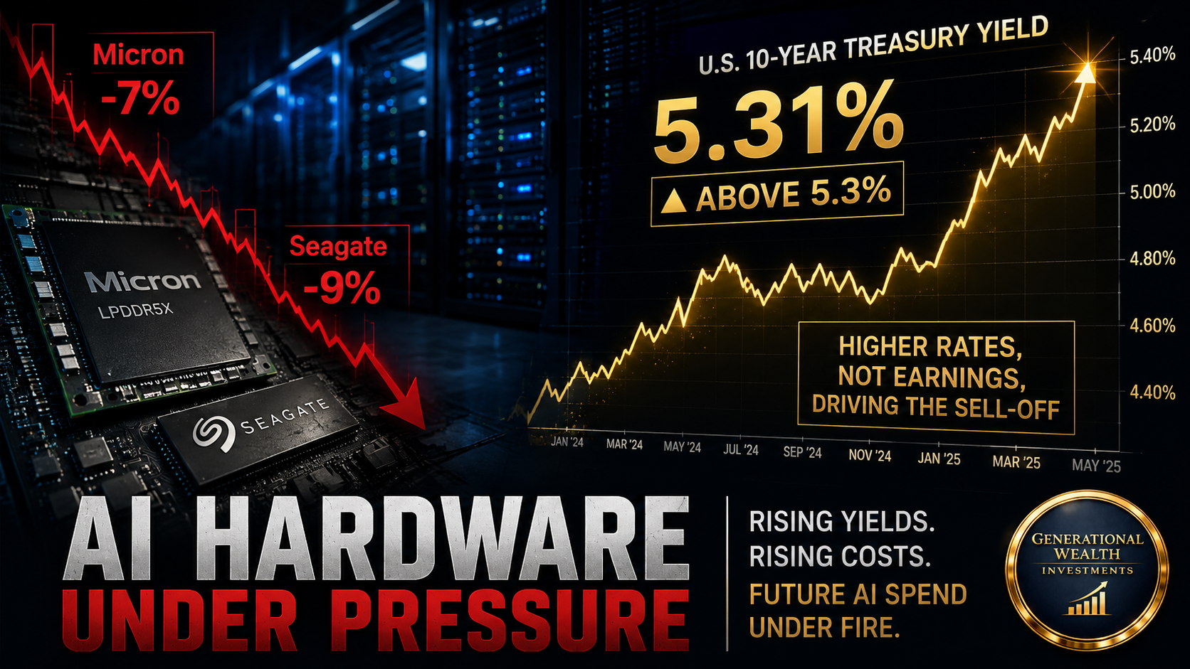 Micron Fell 7% as Treasury Yields Pressure AI Hardware