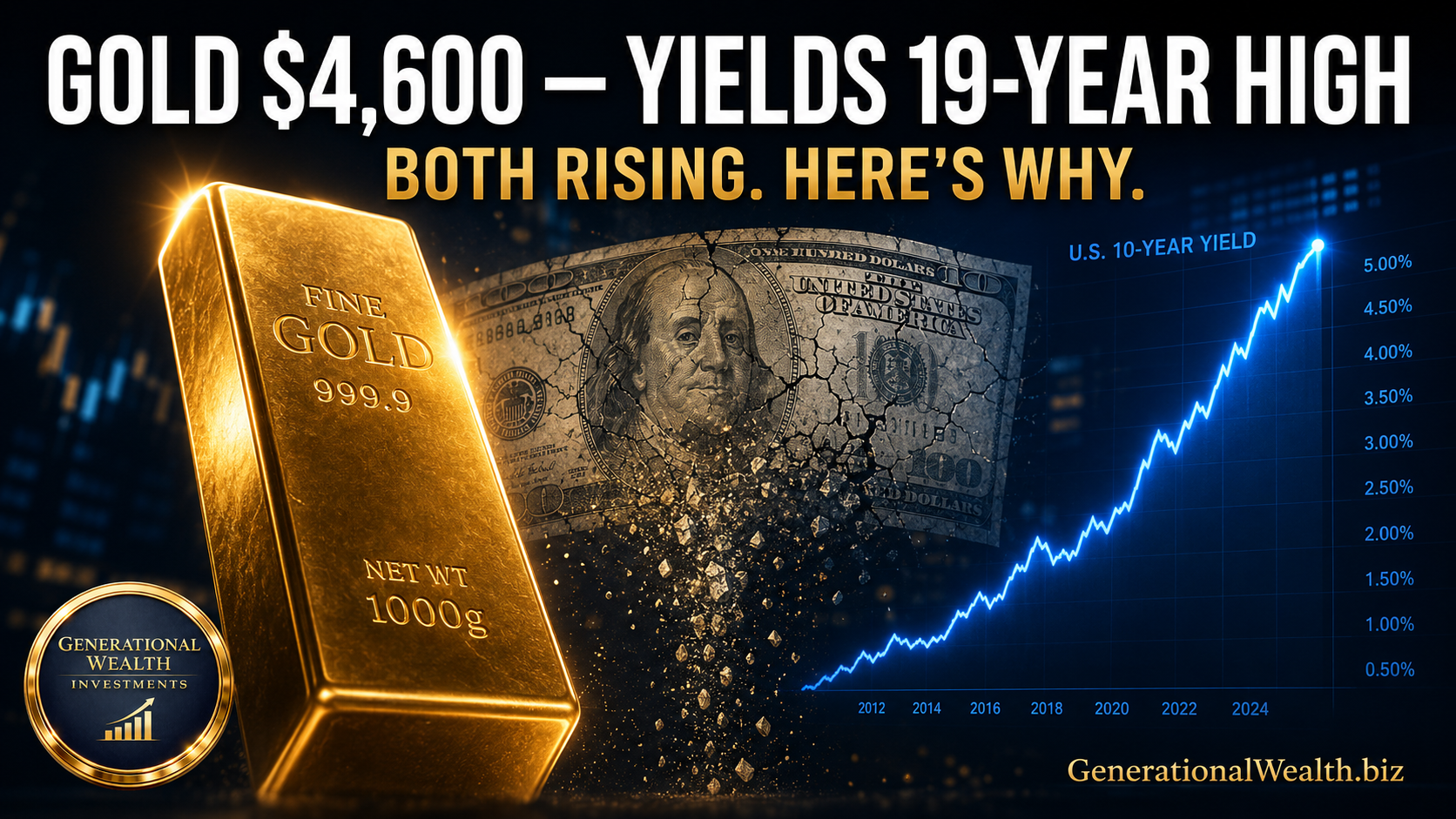 Gold Tops $4,600 While Treasury Yields Sit Near 19-Year Highs — Here's What That Contradiction Is Really Telling Us