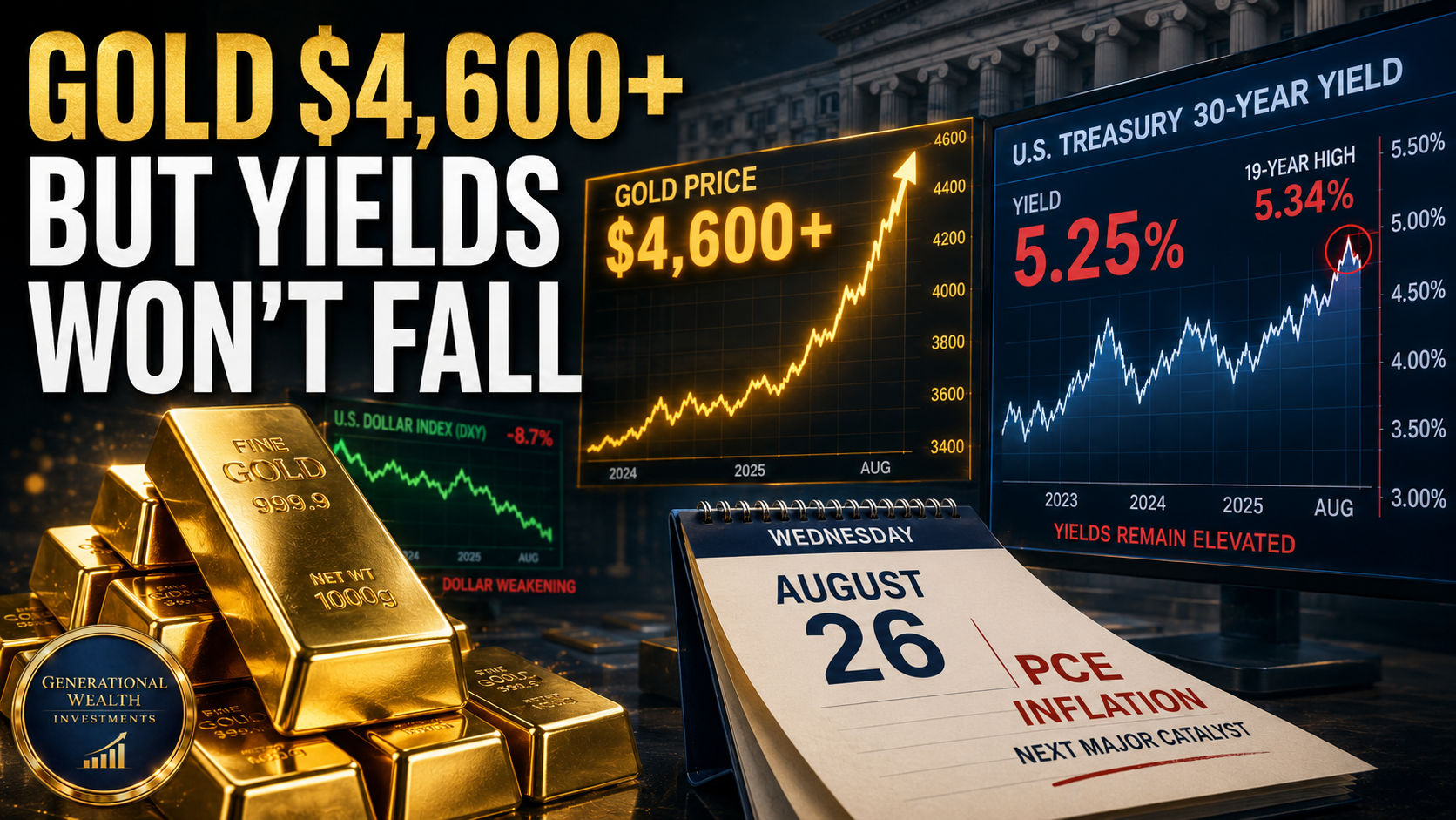Gold Tops $4,600 as Treasury Yields Stay Near 19-Year Highs