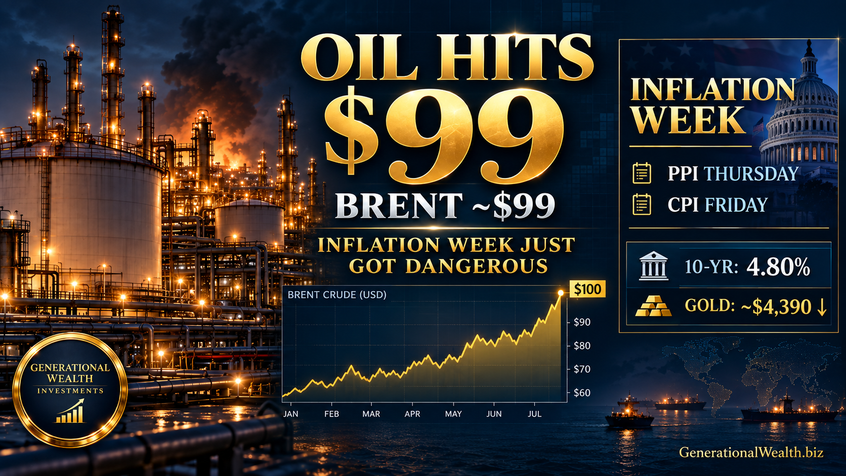 Oil Hits $99 After Saudi Strikes as Inflation Risk Rises