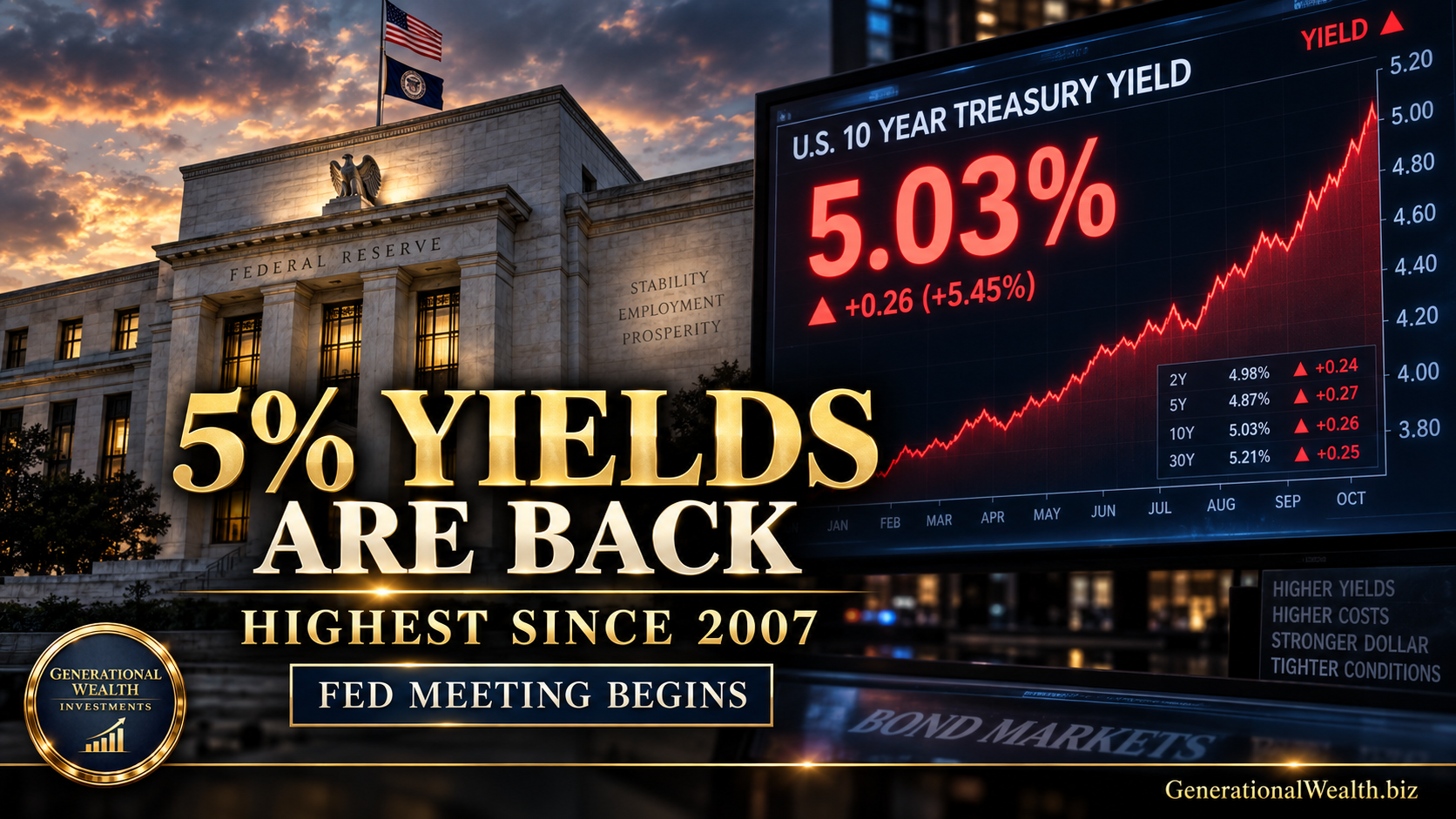 10-Year Treasury Yield Hits 5.03% as Fed Meeting Begins