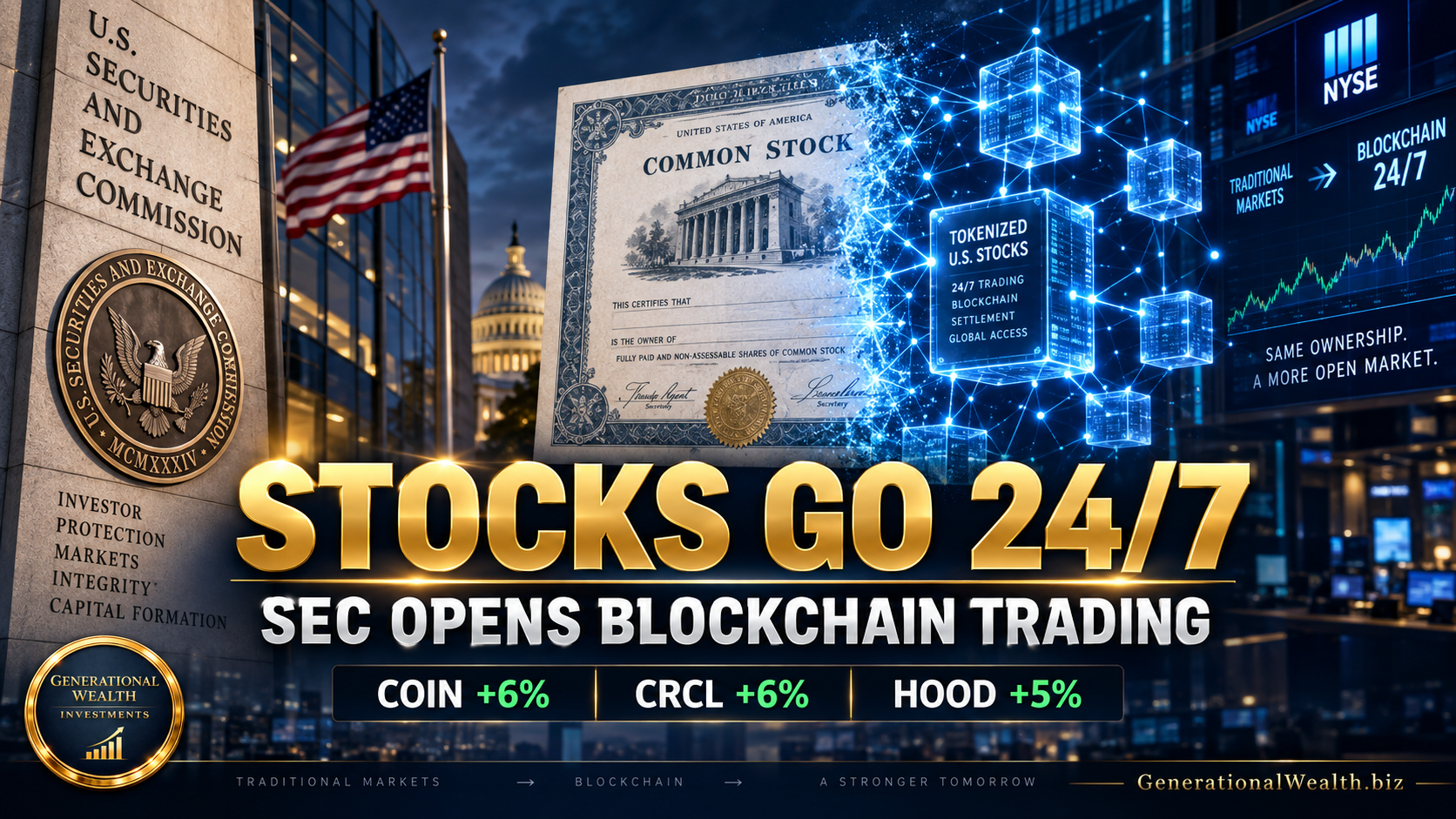 SEC Opens Door to 24/7 Stock Trading on Blockchain