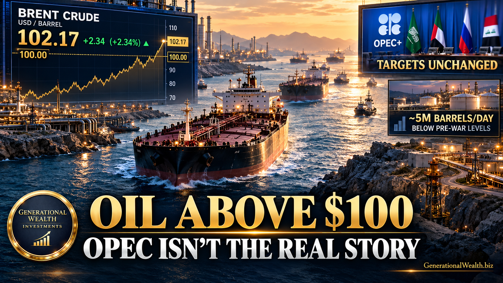 Oil Tops $100 as OPEC+ Holds Targets — Shipping Risk