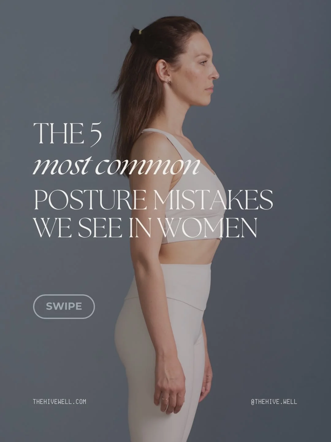 Most posture issues don&rsquo;t come from &ldquo;big injuries&rdquo;&hellip;
they come from the tiny habits we repeat every single day. ✨

Here are the 5 most common posture mistakes I see in women:
👀 Tech neck
🪑 Sitting on one hip
💨 Rib flaring
?