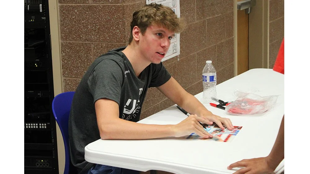 Home from Paris, Luke Whitlock takes time to speak to young fans