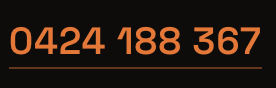 A phone number displayed in orange text on a black background