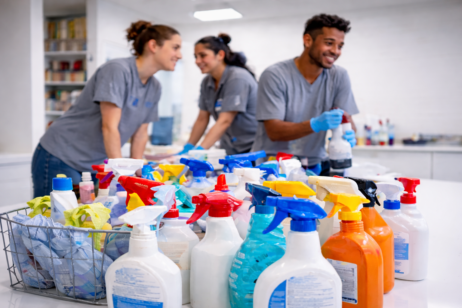 Image of cleaners and cleaning products
