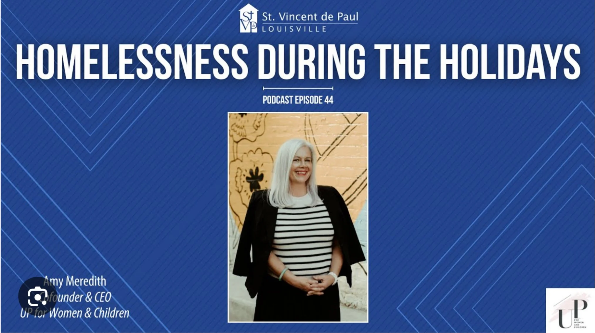 Amy Meredith speaking on the ‘With Arms Wide Open’ podcast about challenges faced by women and children experiencing homelessness during the holidays